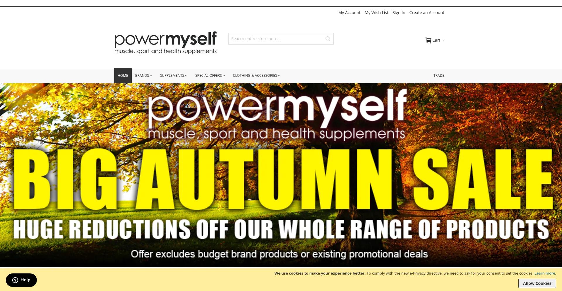 Website screenshot of Powermyself.com