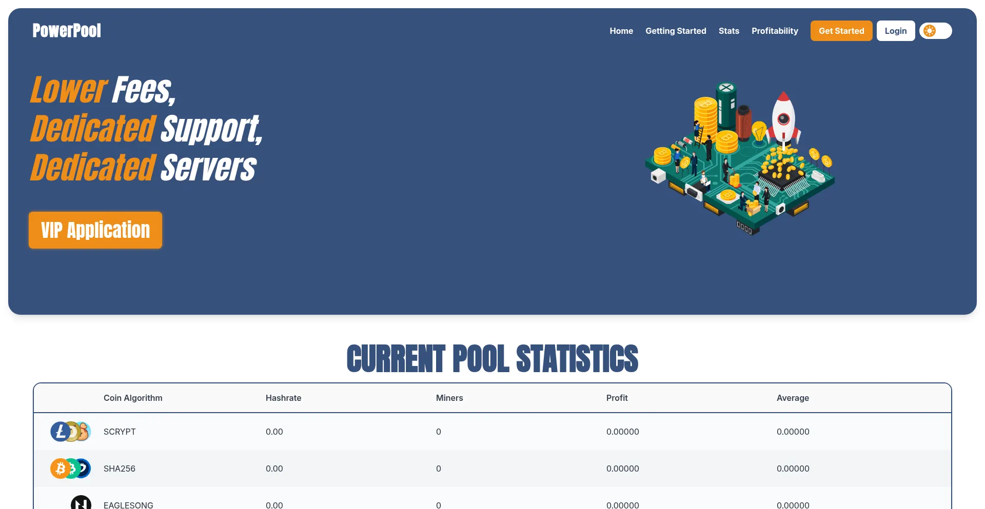 Website screenshot of Powerpool.io