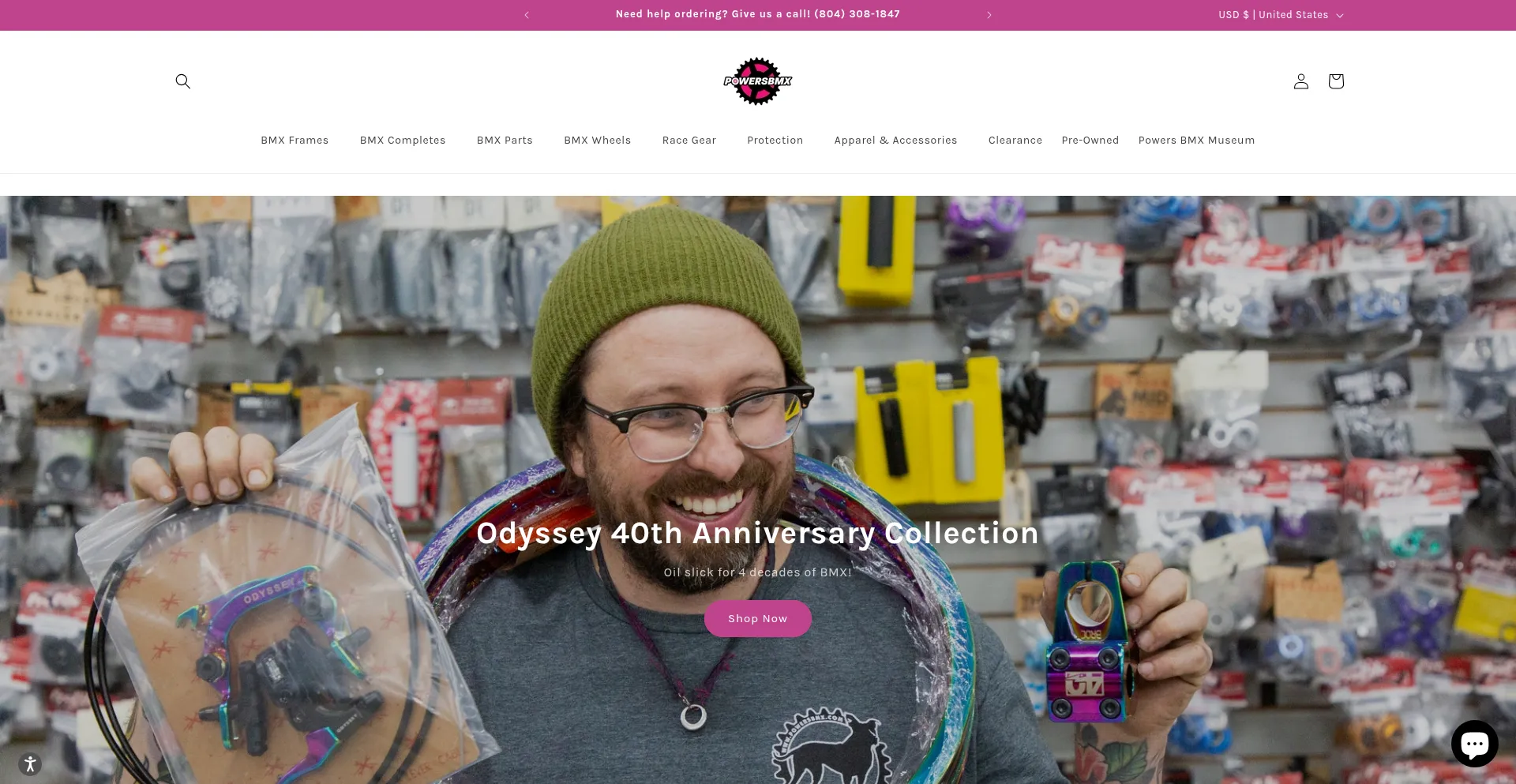 Website screenshot of Powersbmx.com