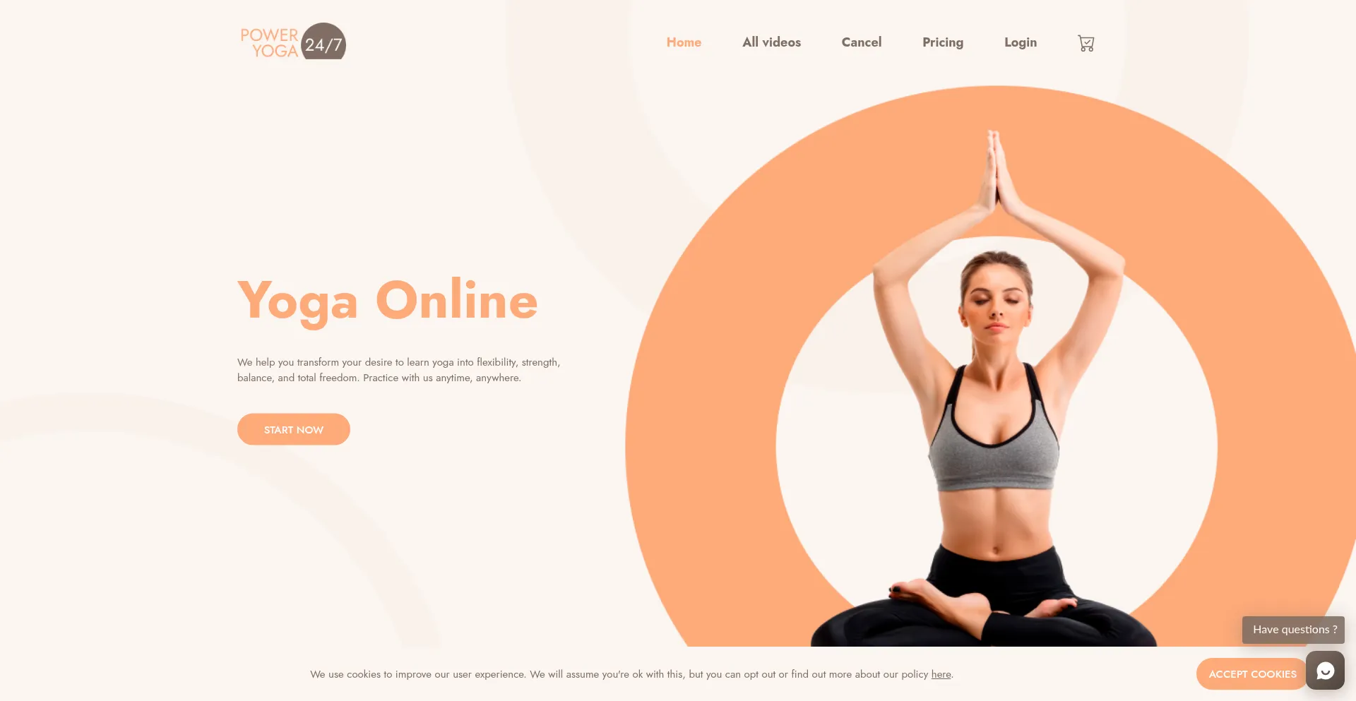 Poweryoga247.com Screenshot