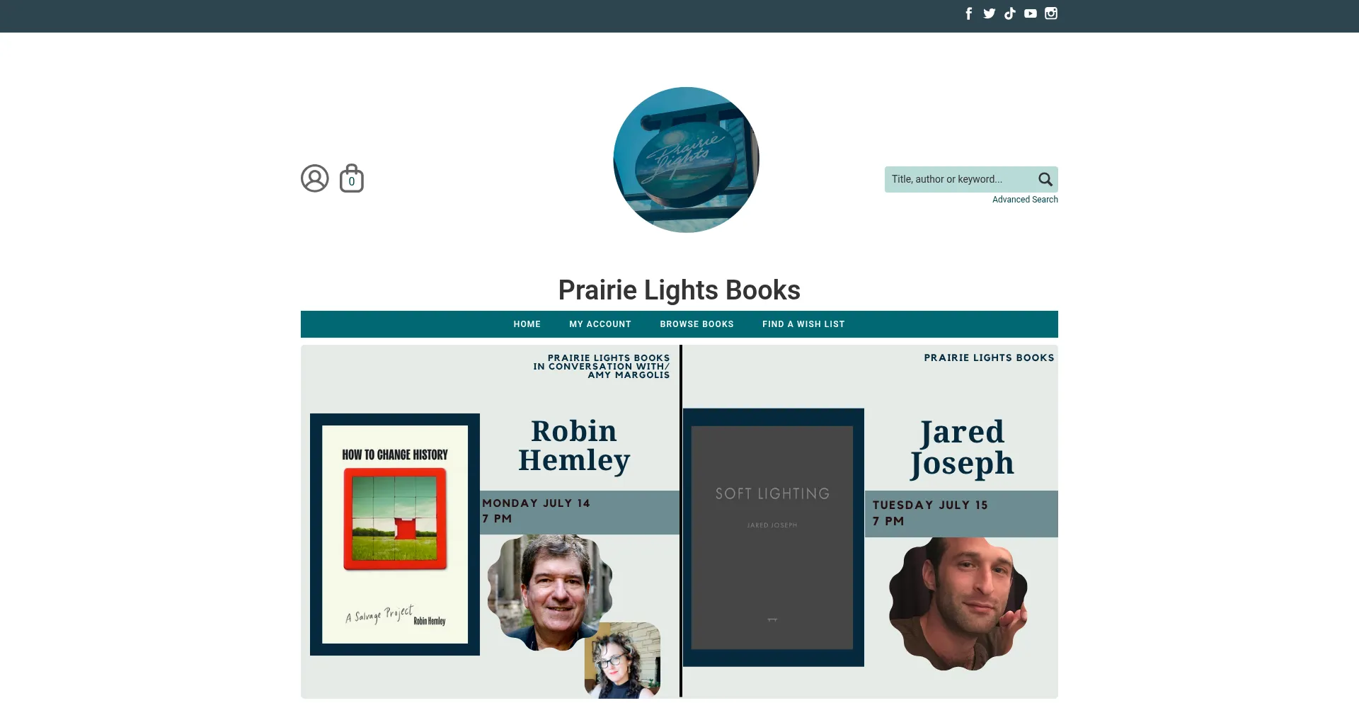 Website screenshot of Prairielights.com