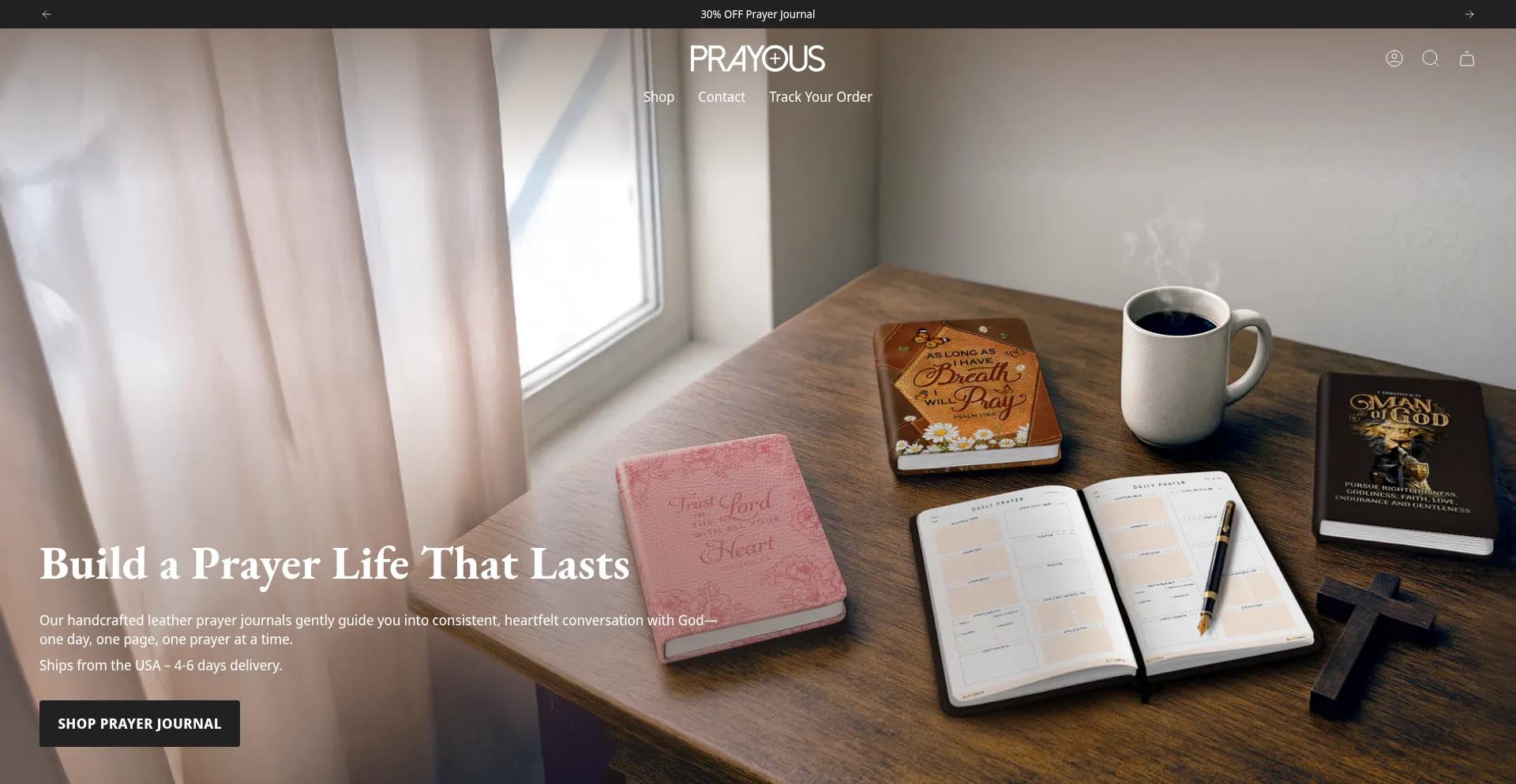 Website screenshot of Prayous.com