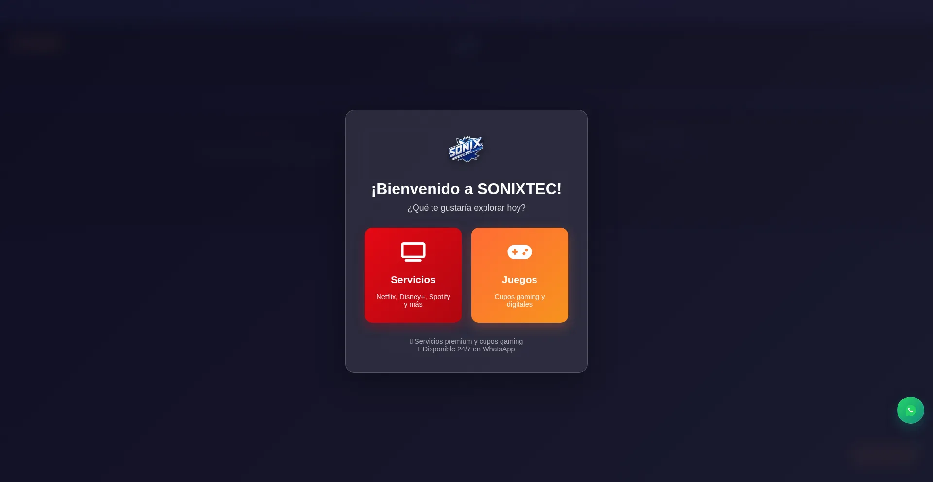 Website screenshot of Precios.sonixtec.co