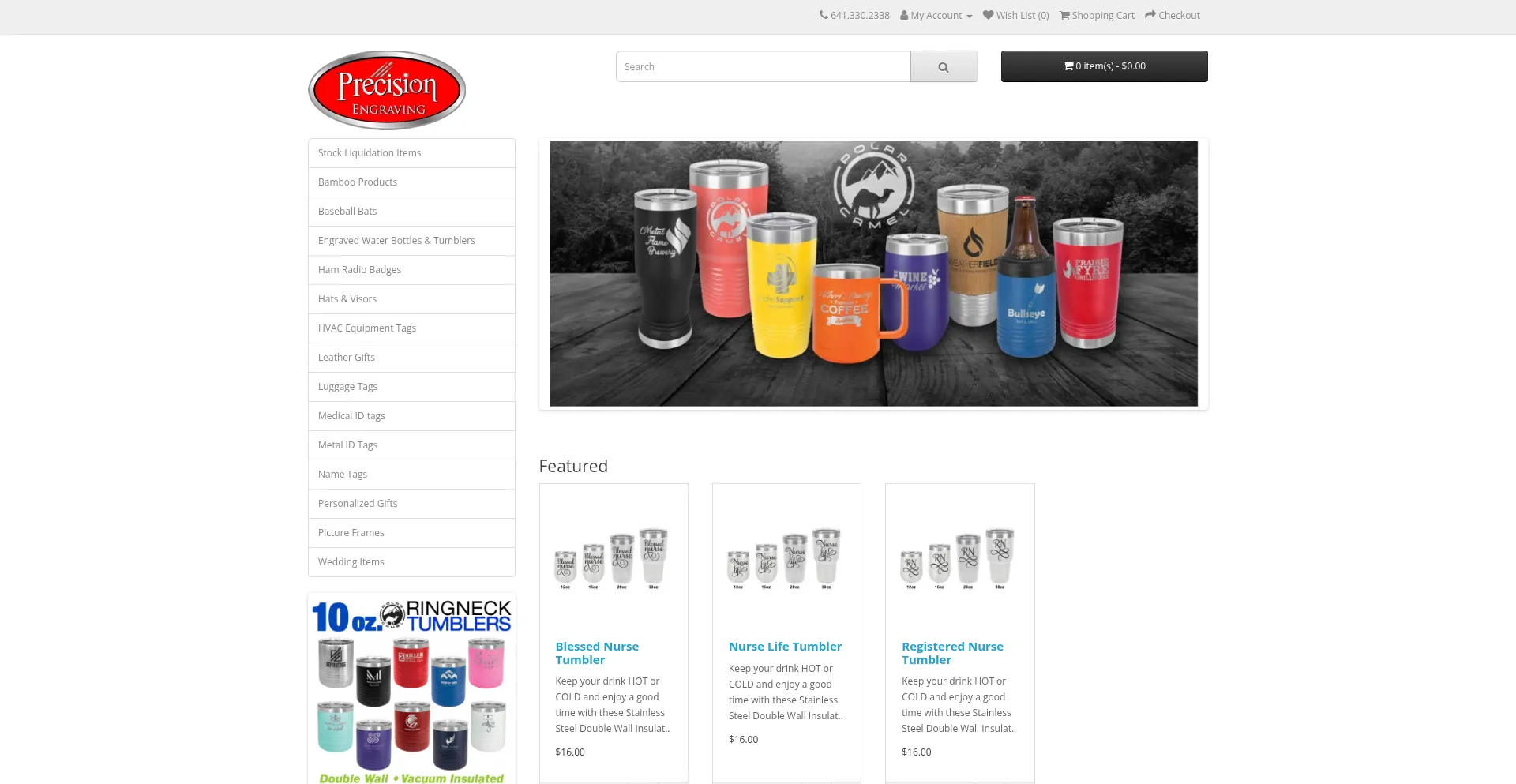 Website screenshot of Precngraving.com