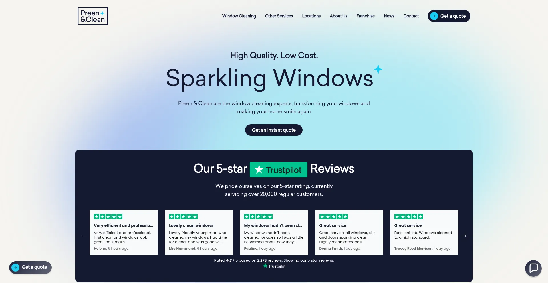 Preenandclean.com Screenshot