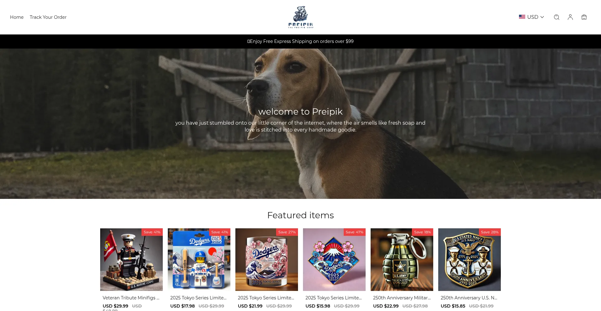 Website screenshot of Preipik.com