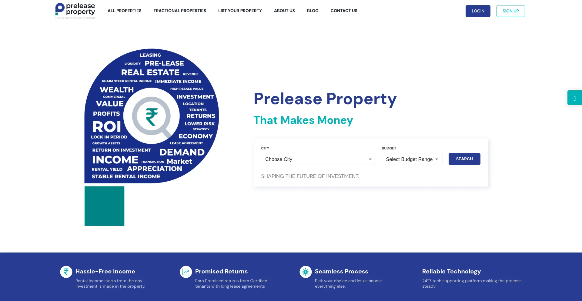 Website screenshot of Preleaseproperty.com