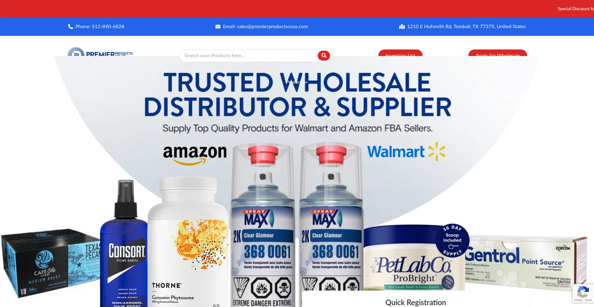 Website screenshot of Premierproductscous.com