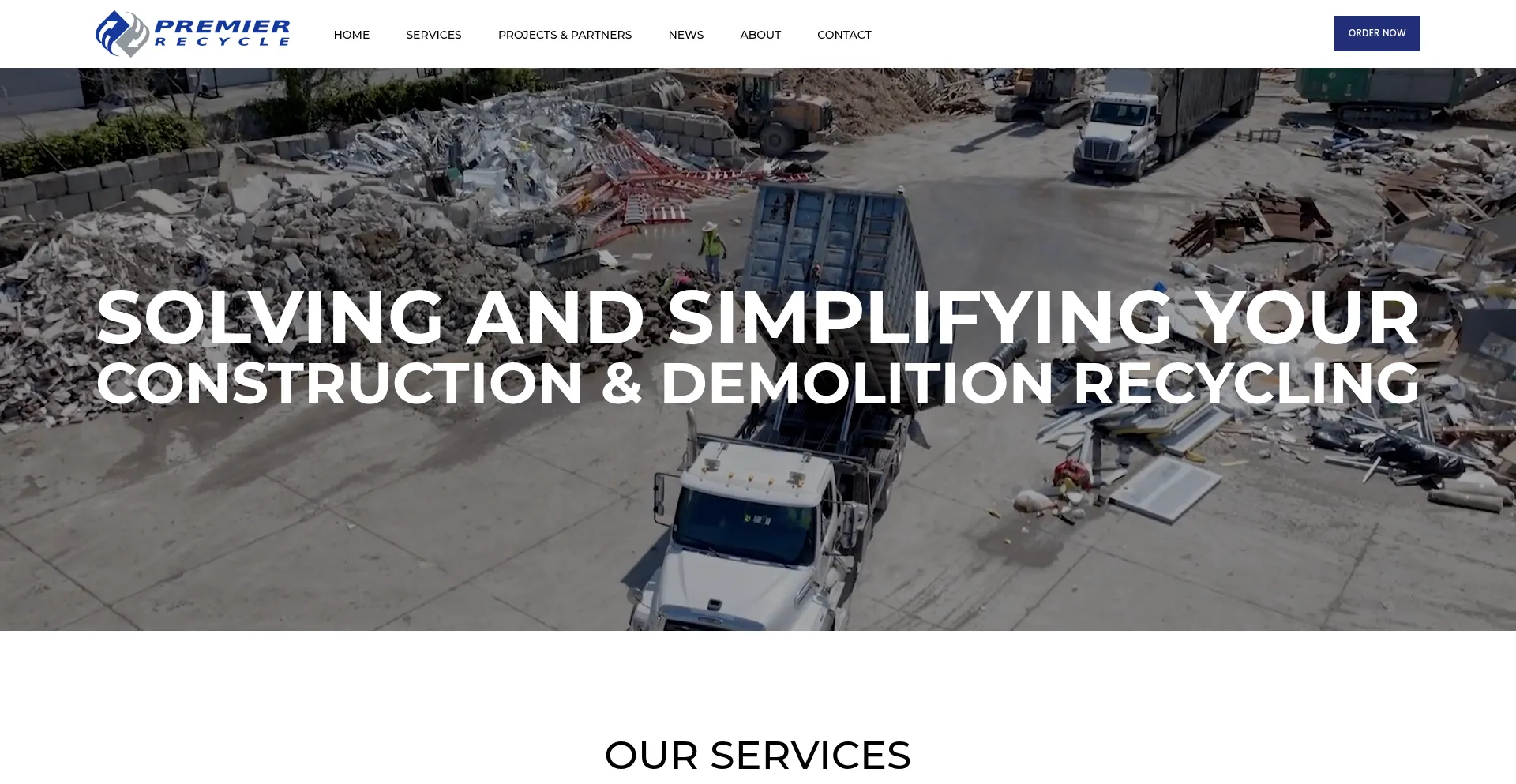 Website screenshot of Premierrecycle.com