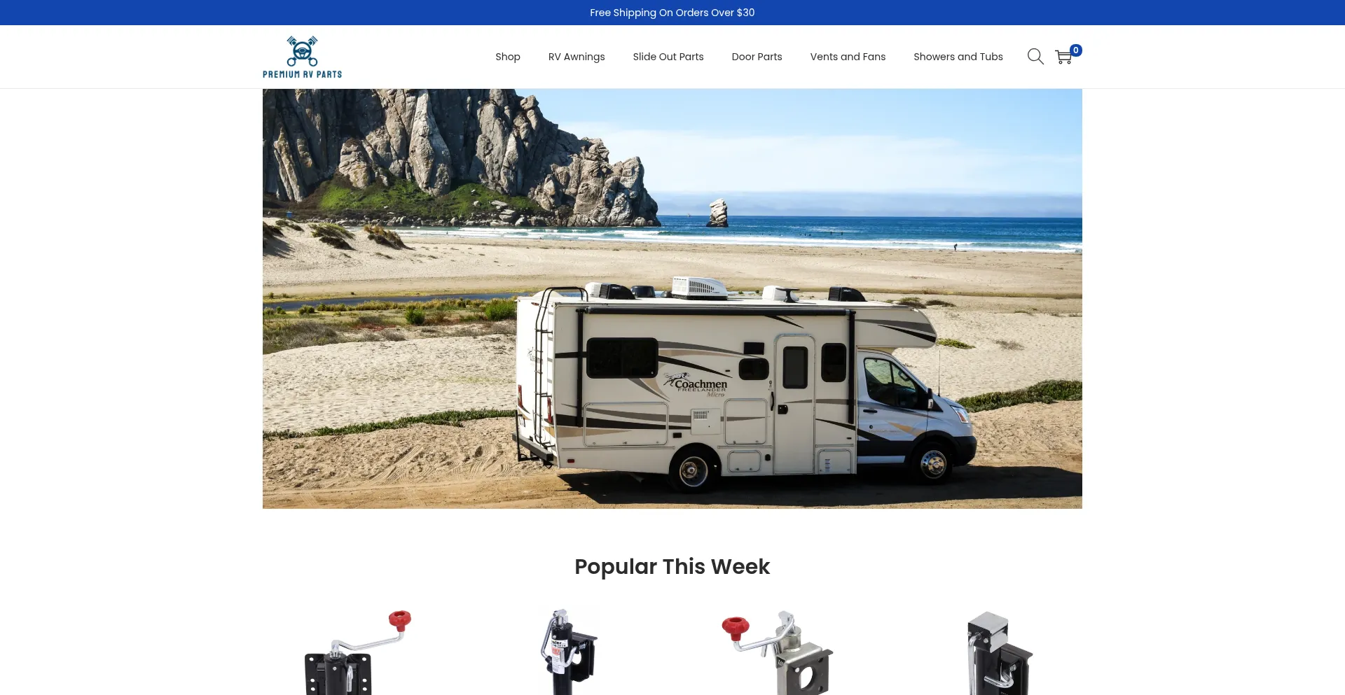 Website screenshot of Premiumrvparts.com