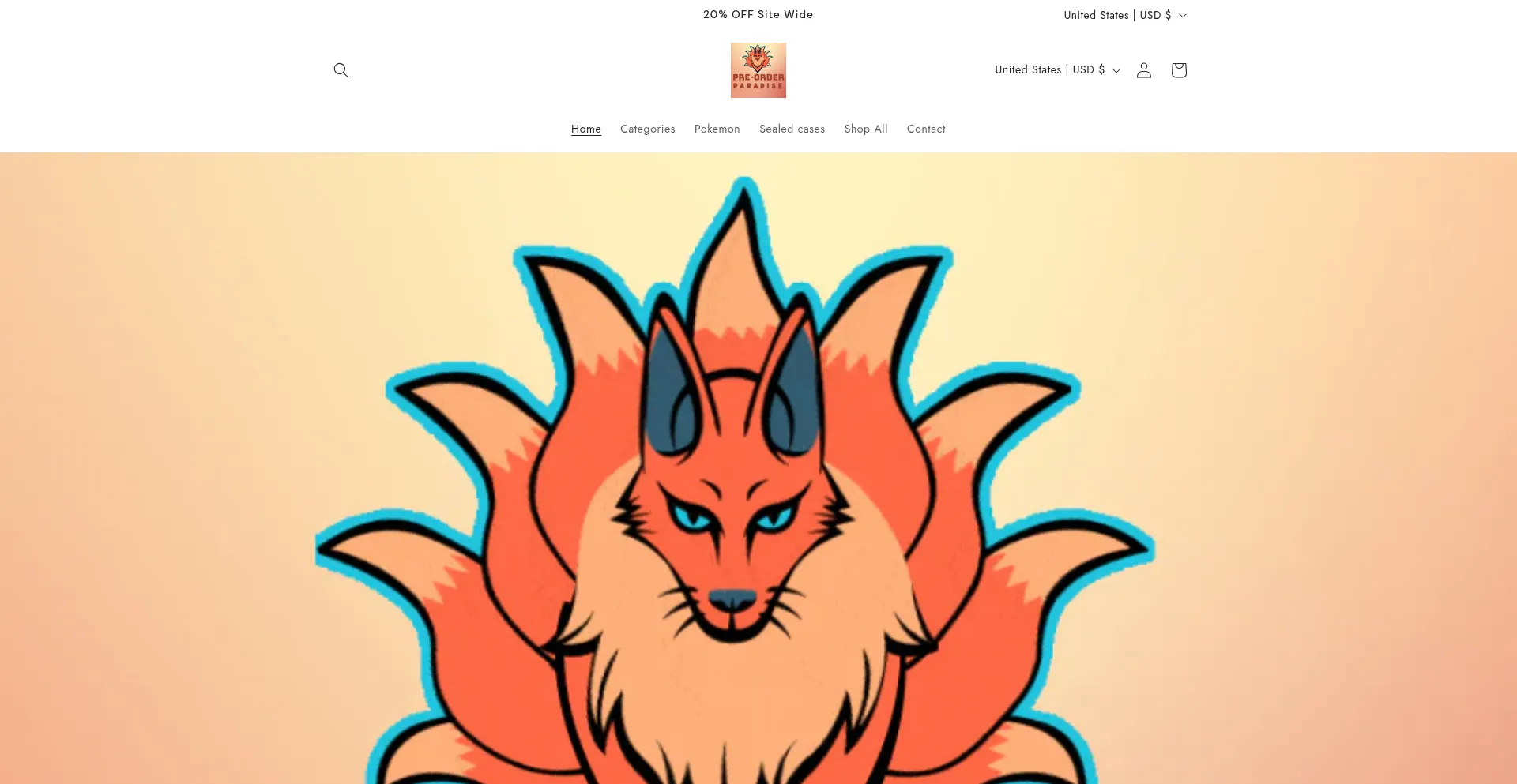 Website screenshot of Preorderparadise.com