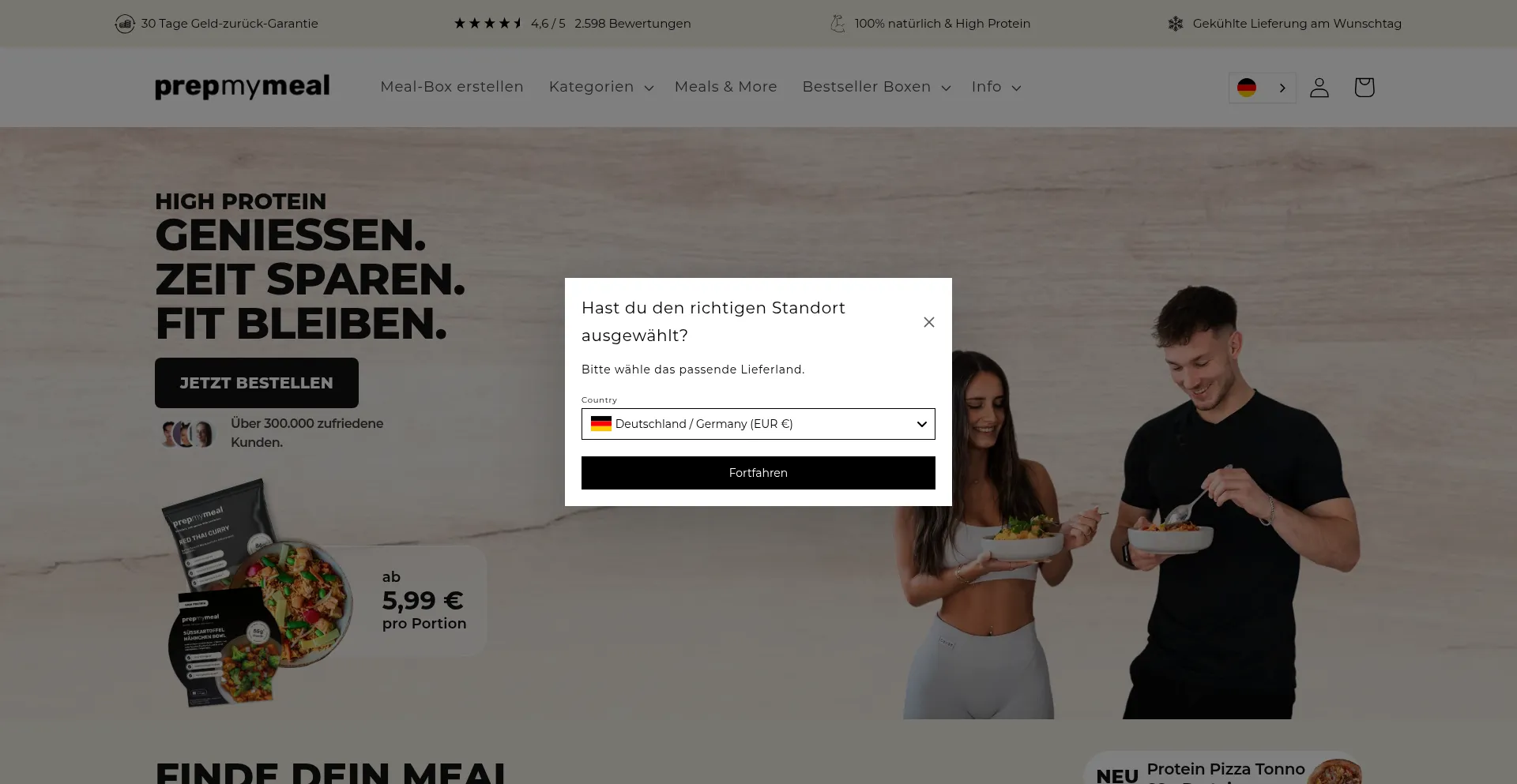 Prepmymeal.de Screenshot