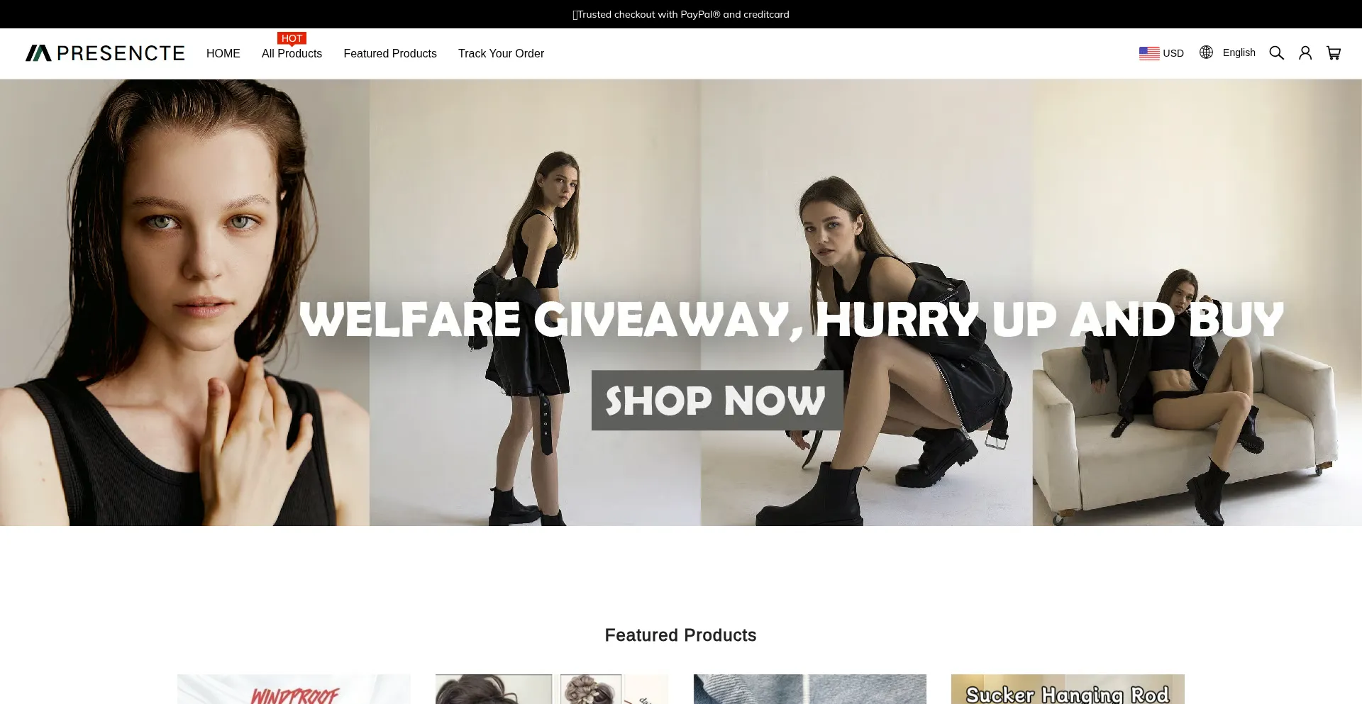 Website screenshot of Presencte.com