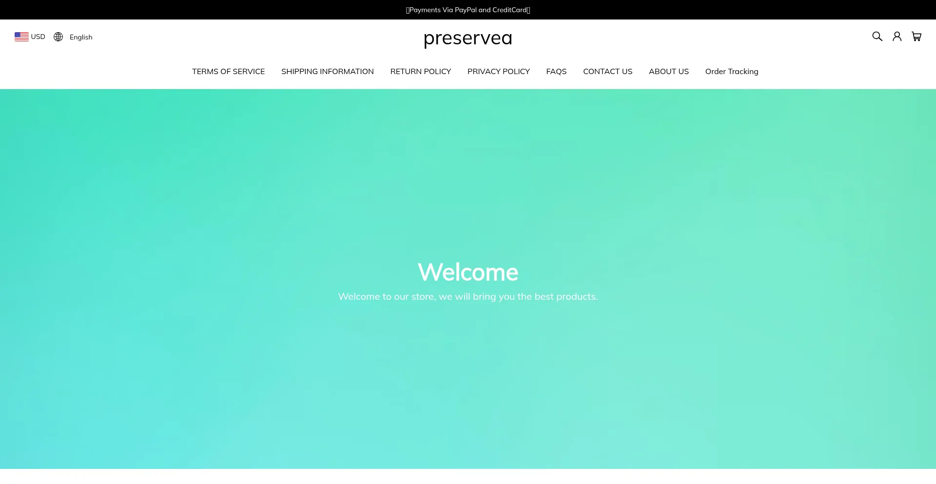 Website screenshot of Preservea.com