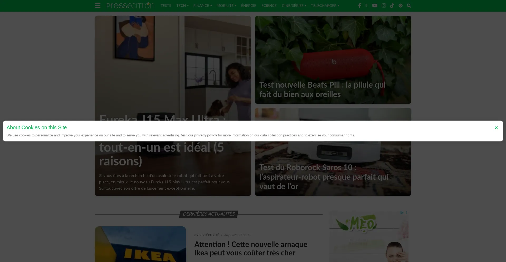 Website screenshot of Presse-citron.net