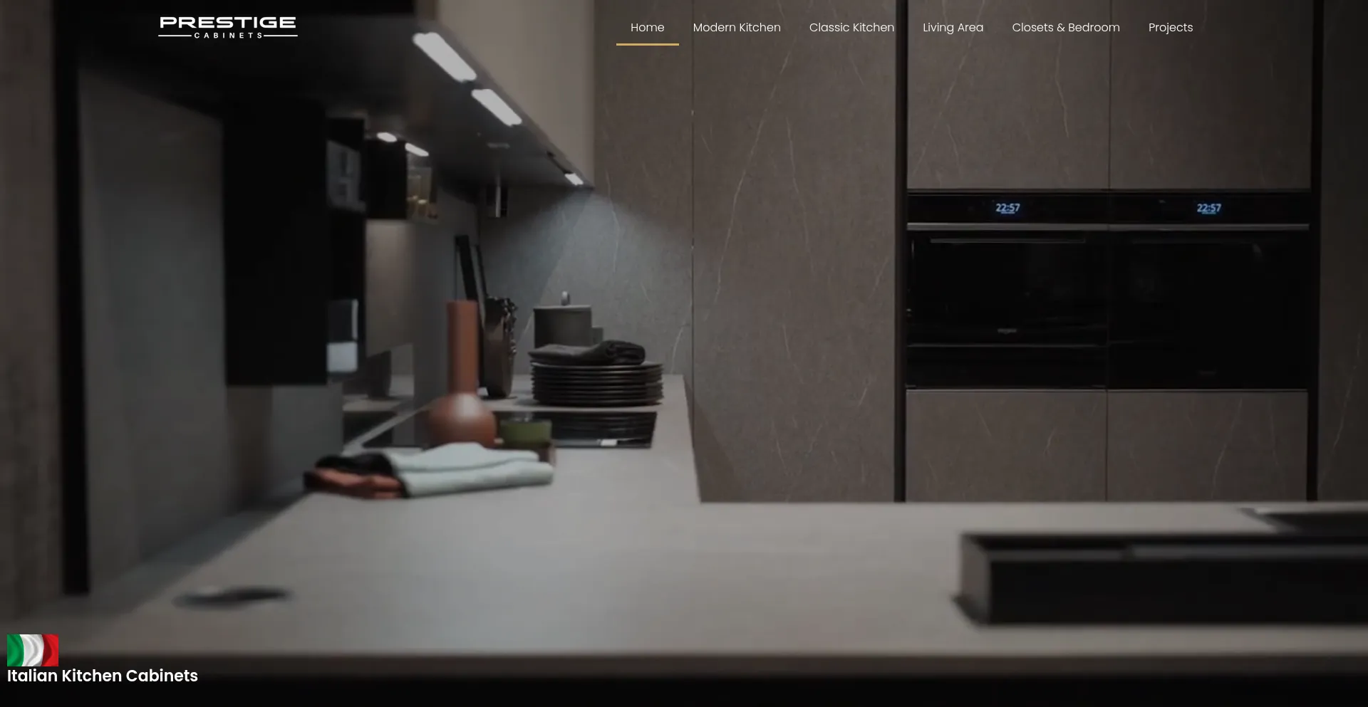 Website screenshot of Prestige-cabinet.com