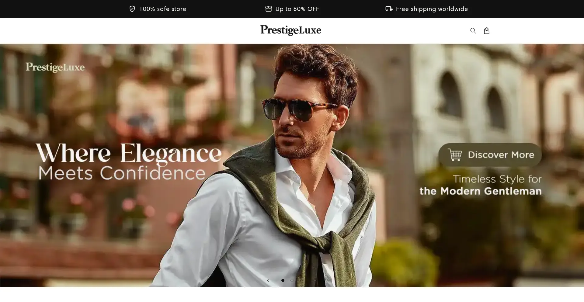 Website screenshot of Prestigeluxe.shop