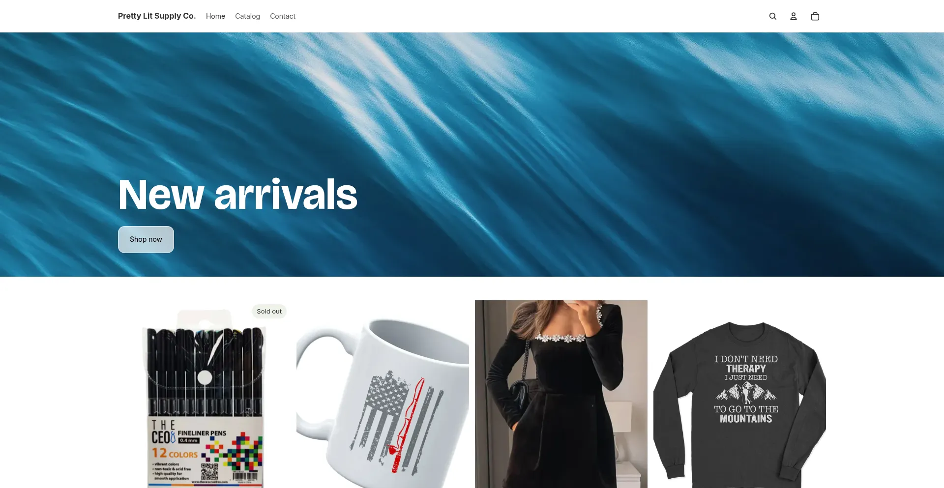 Website screenshot of Prettylitsupplyco.myshopify.com