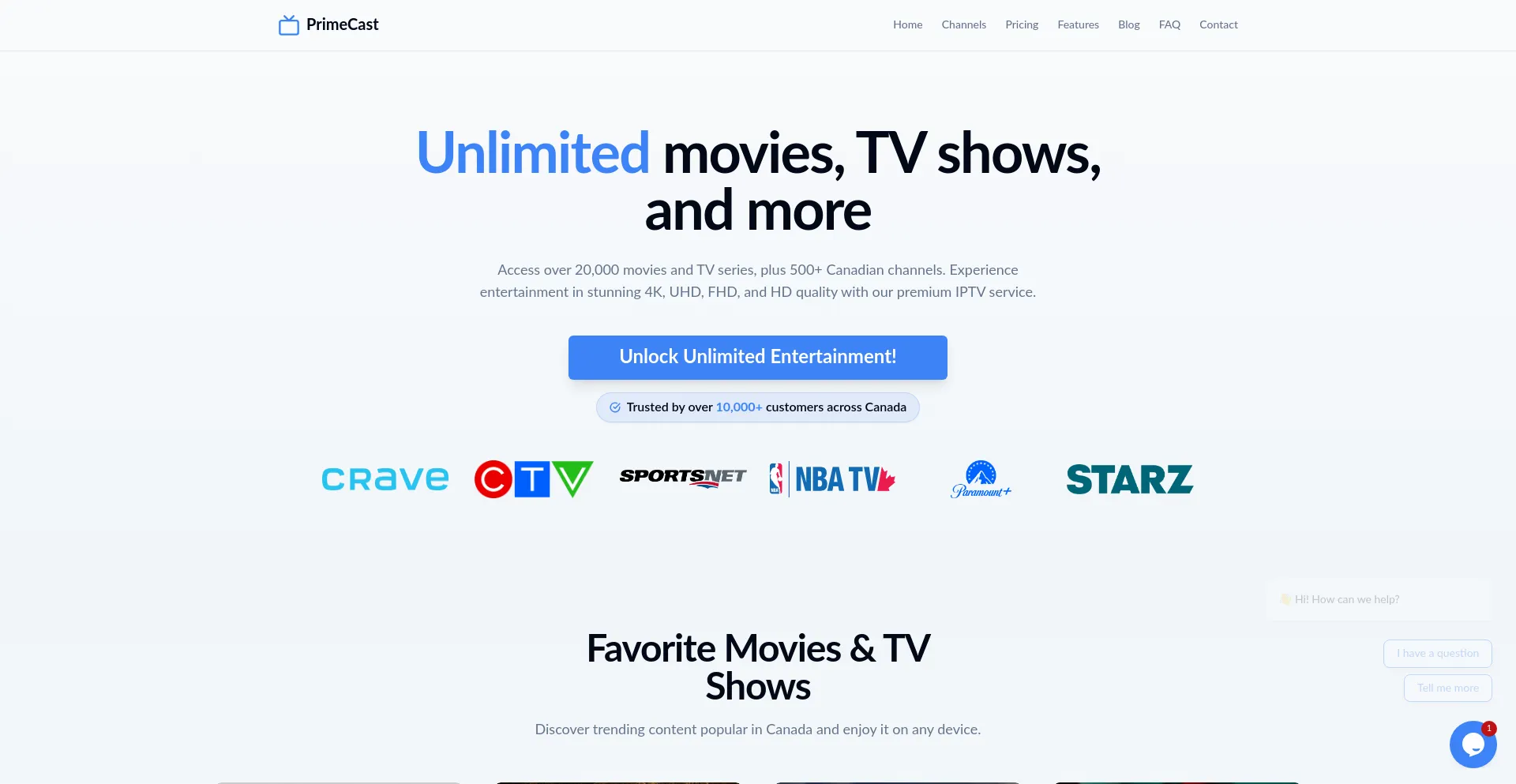 Website screenshot of Primecastt.site