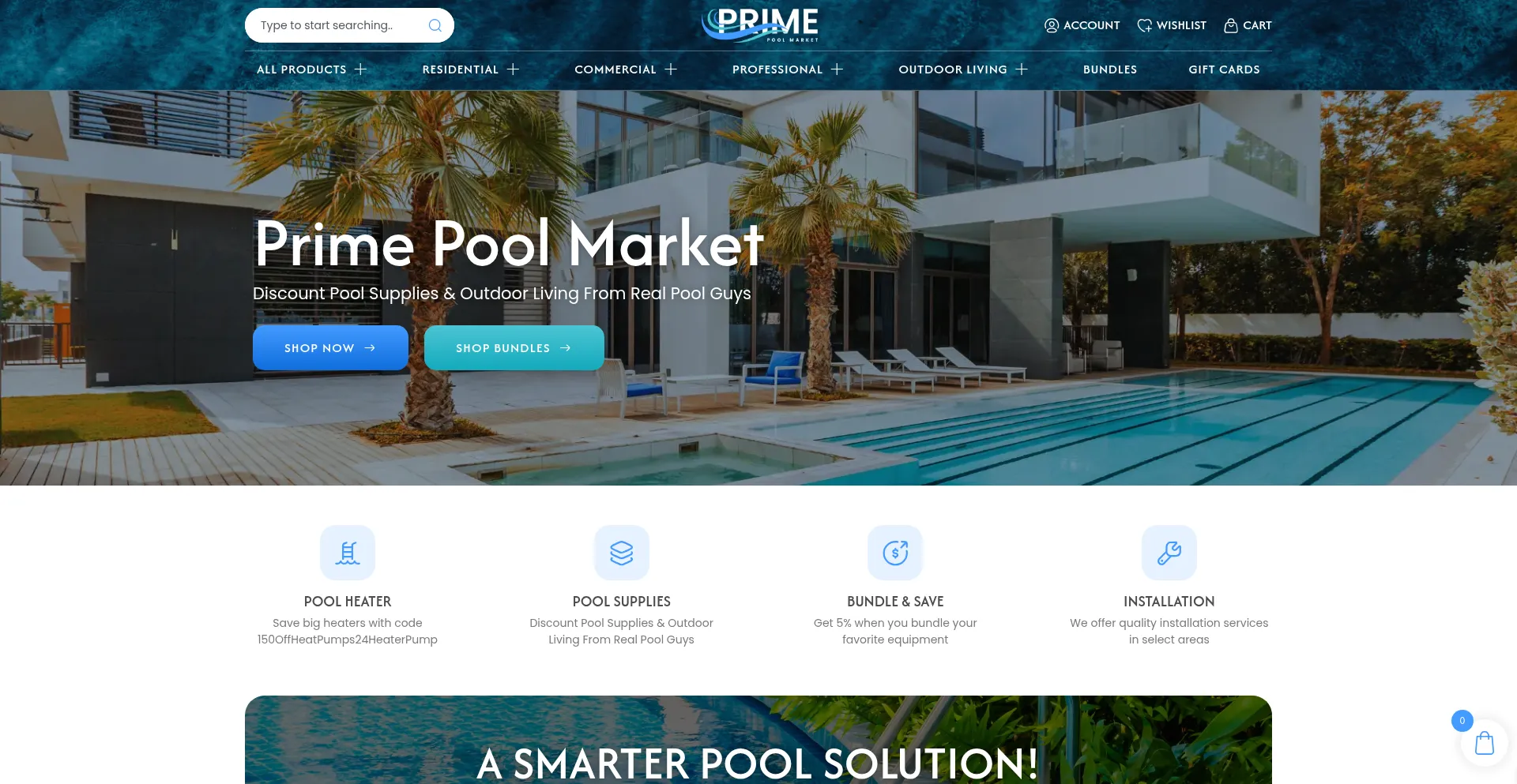 Website screenshot of Primepoolmarket.com