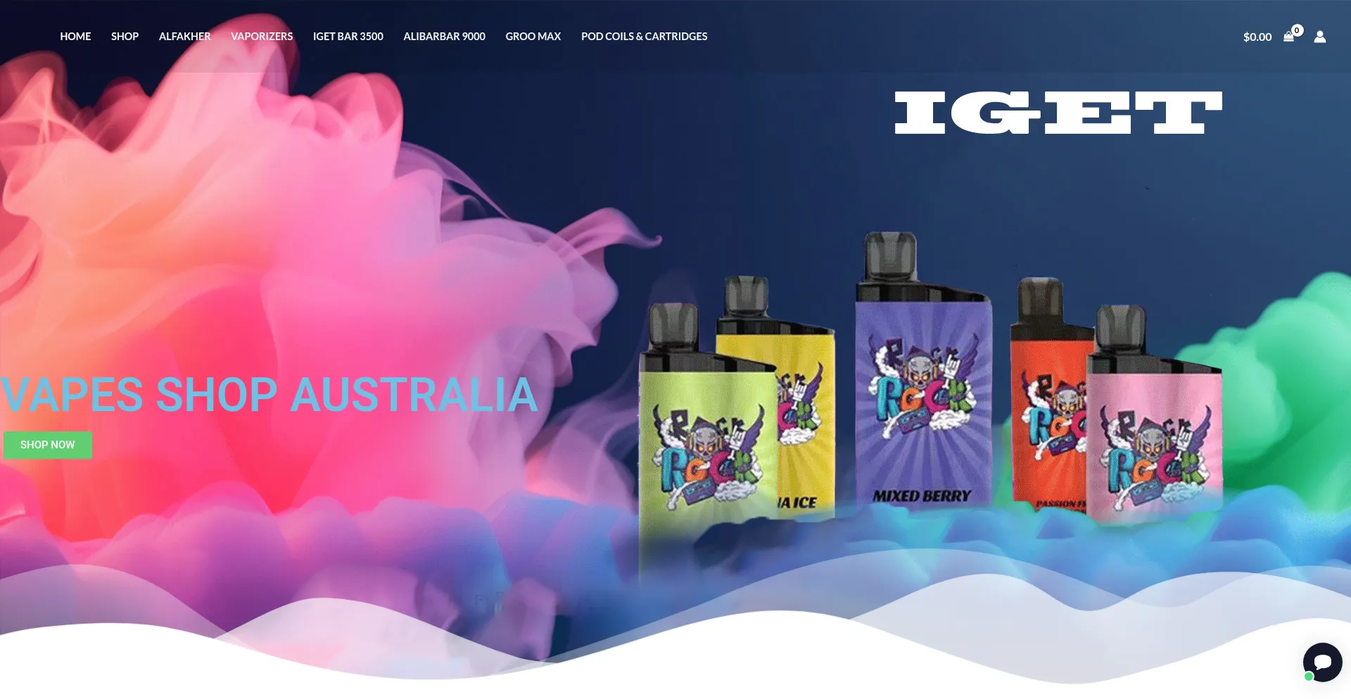 Website screenshot of Primevapes.com.au