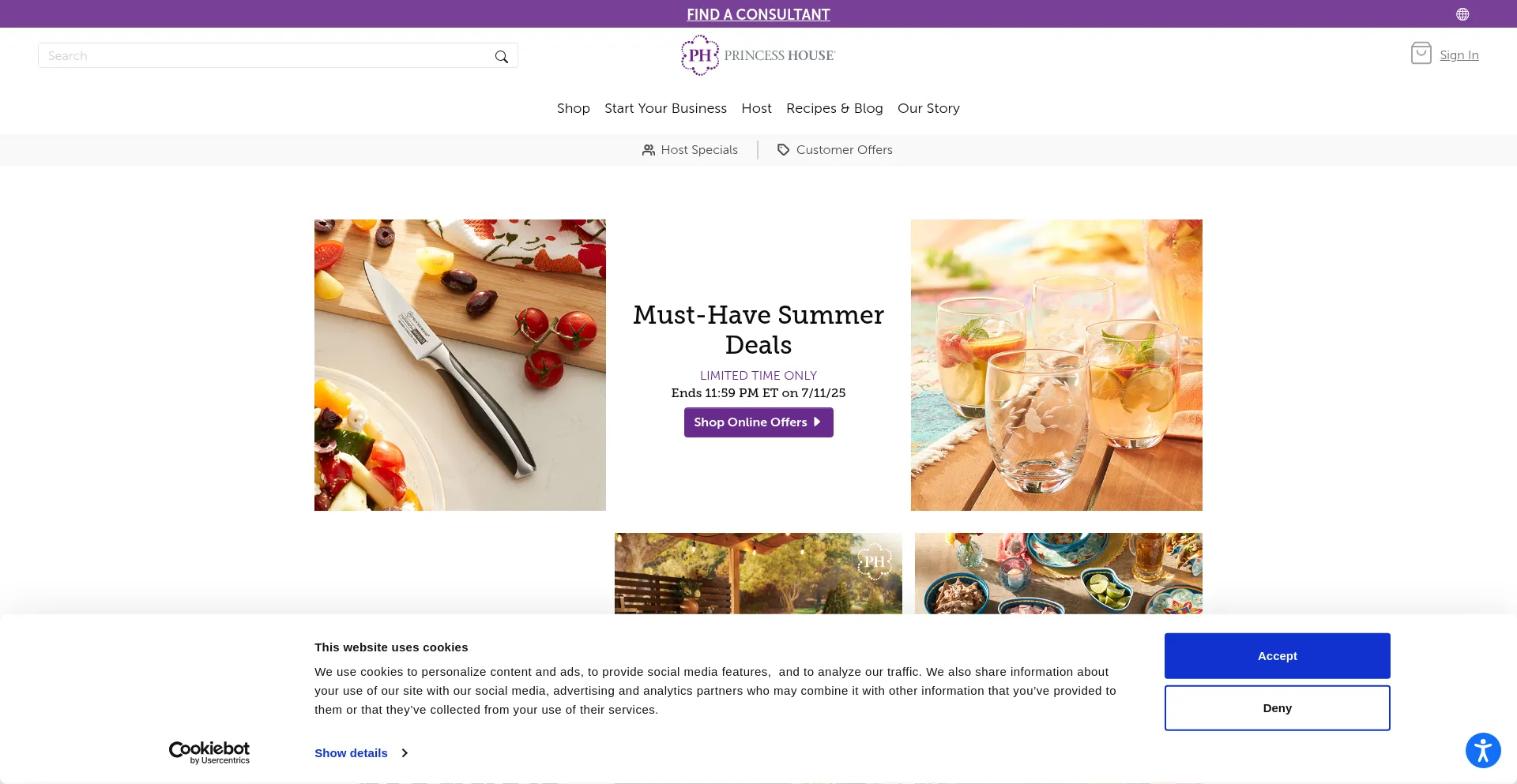 Website screenshot of Princesshouse.com