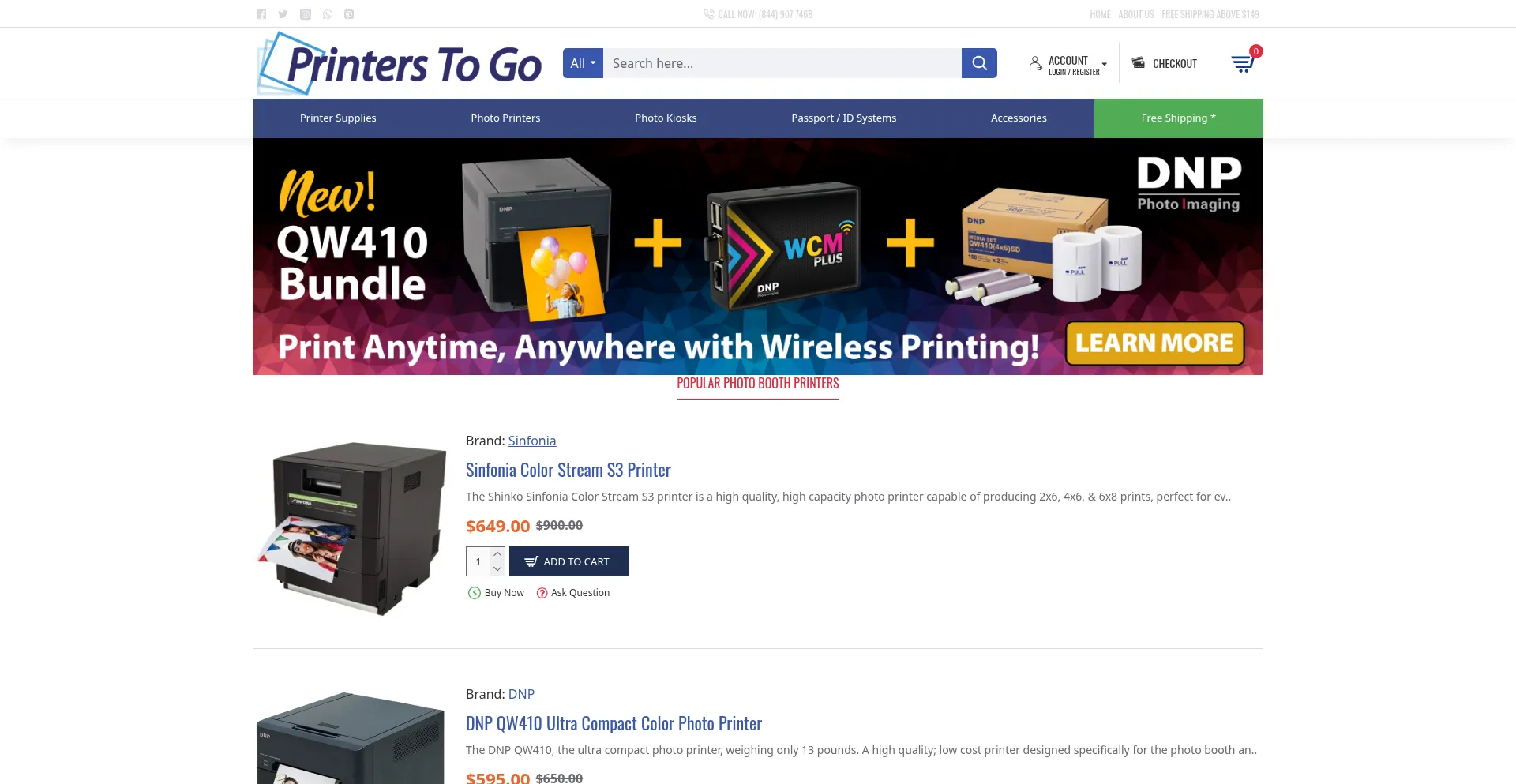 Website screenshot of Printerstogo.com