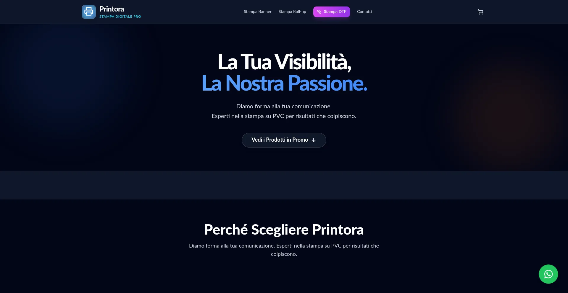 Website screenshot of Printora.it