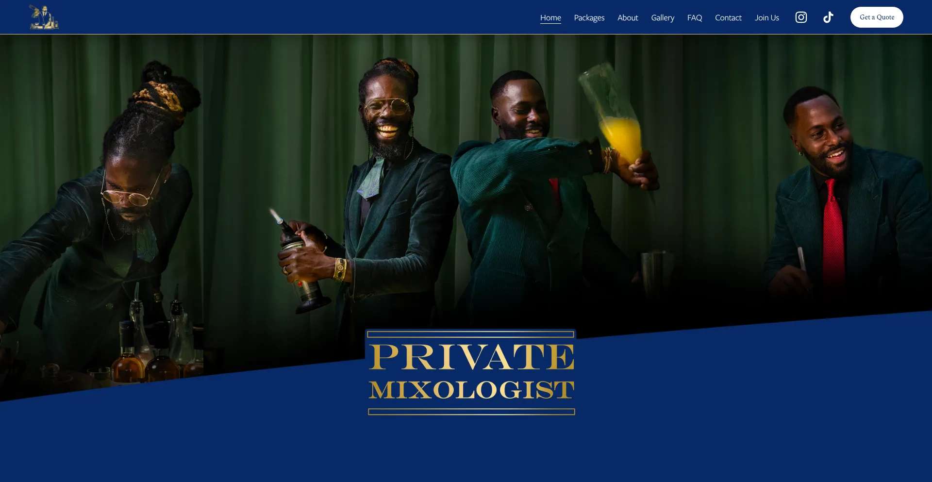 Website screenshot of Private-mixologist.com