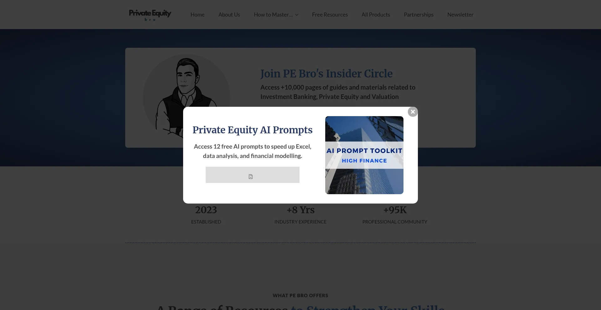 Website screenshot of Privateequitybro.com