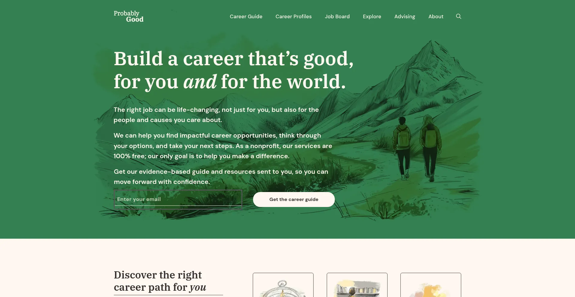 Website screenshot of Probablygood.org