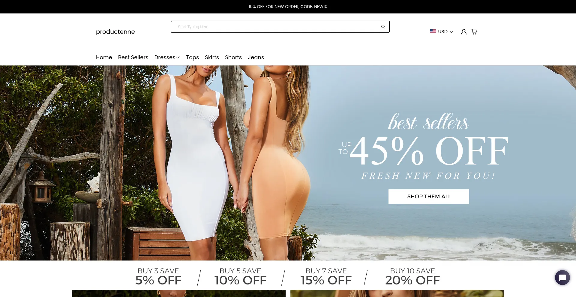 Website screenshot of Productenne.com