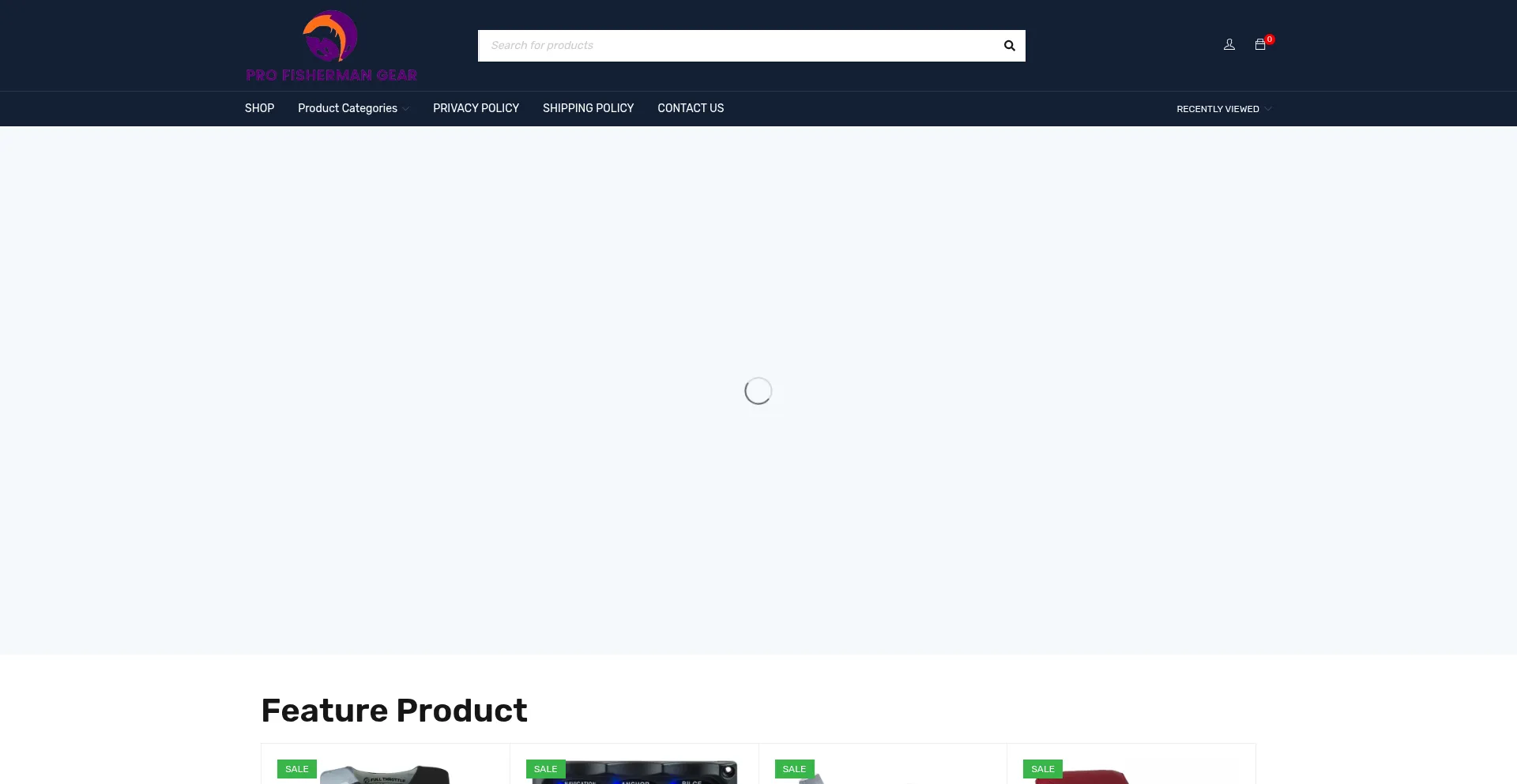 Website screenshot of Profishermangear.com