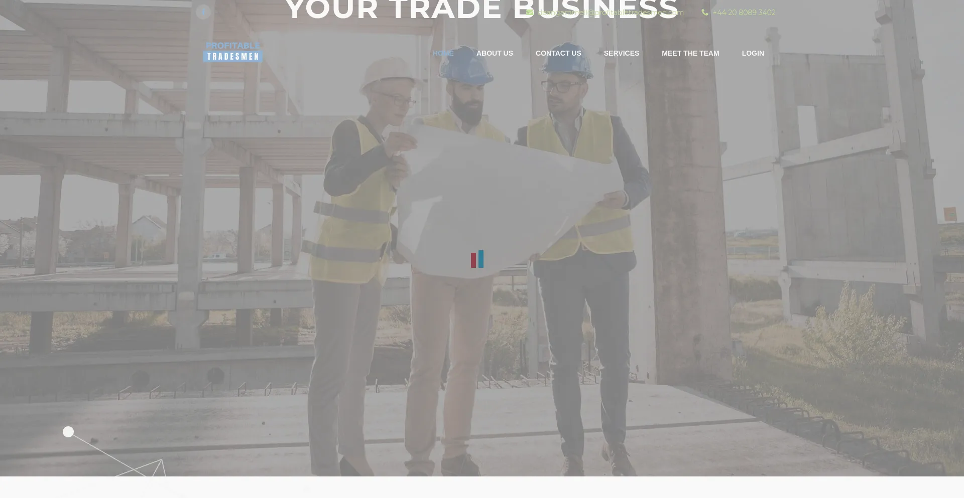 Website screenshot of Profitabletradesmen.com