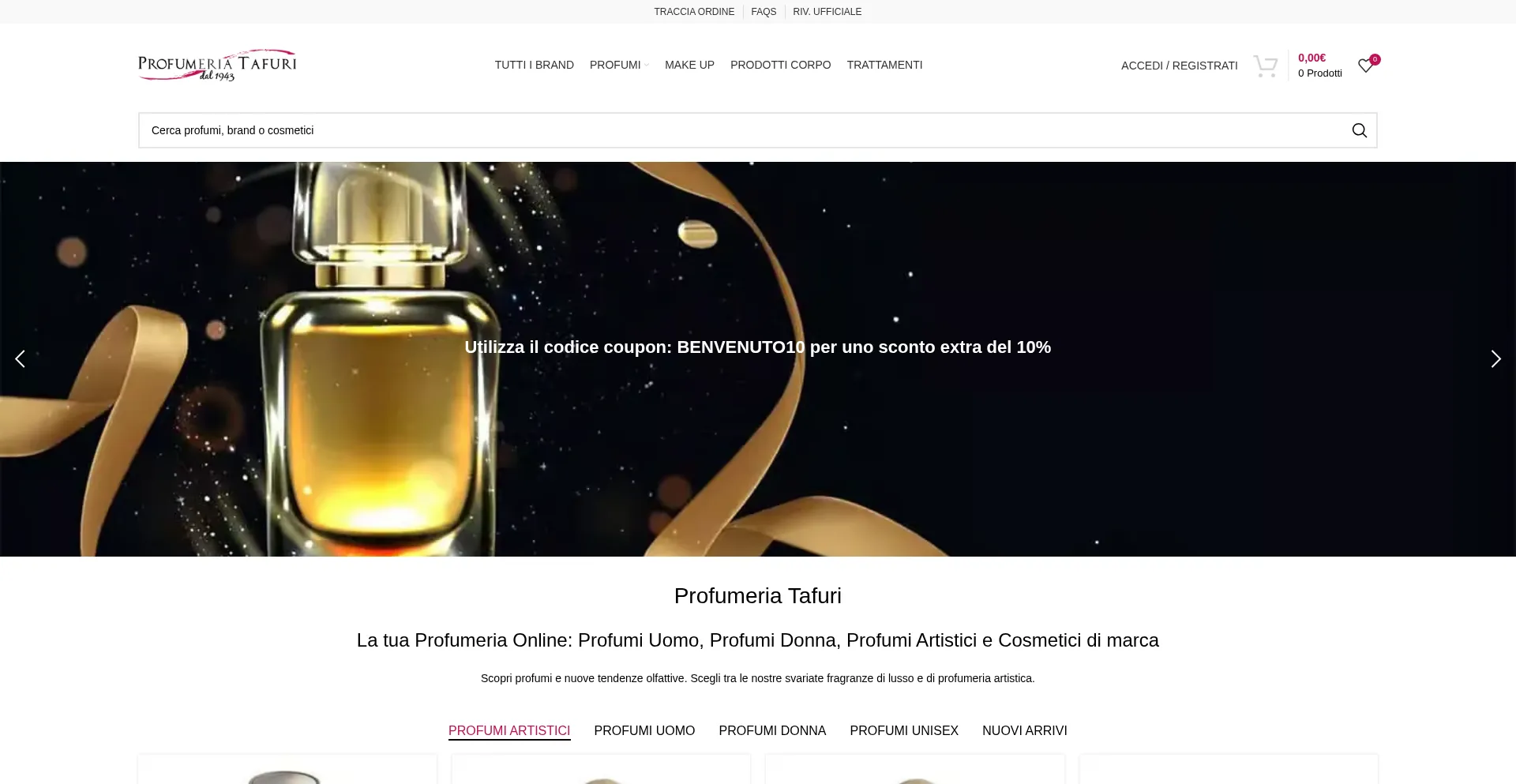 Profumeriatafuri.com Screenshot