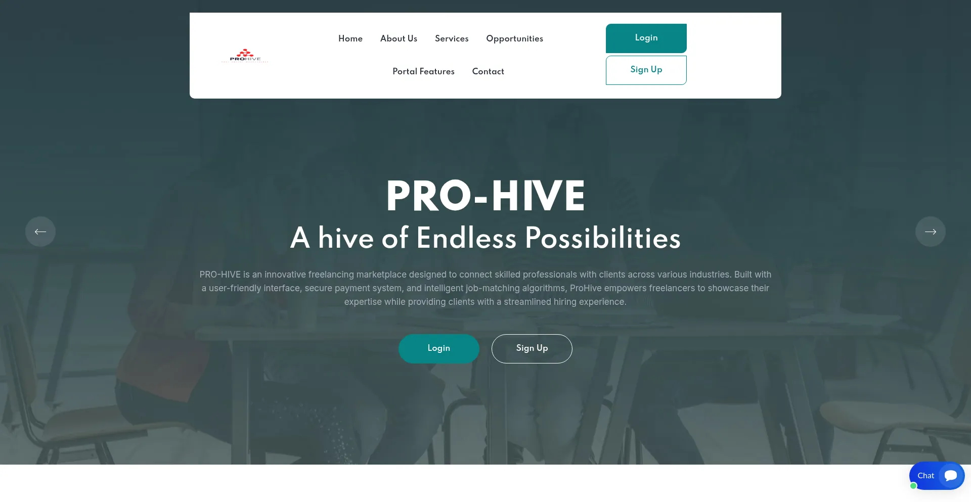Website screenshot of Prohivefreelancing.com