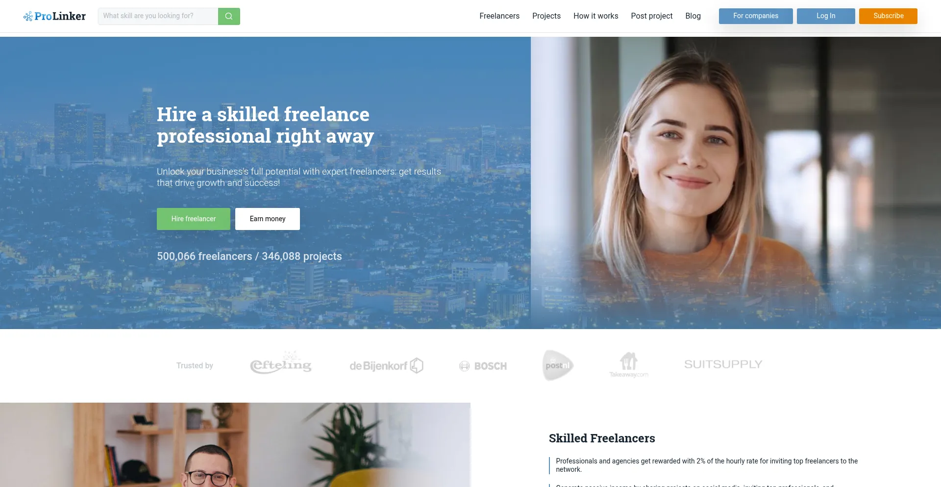 Website screenshot of Prolinker.co.uk