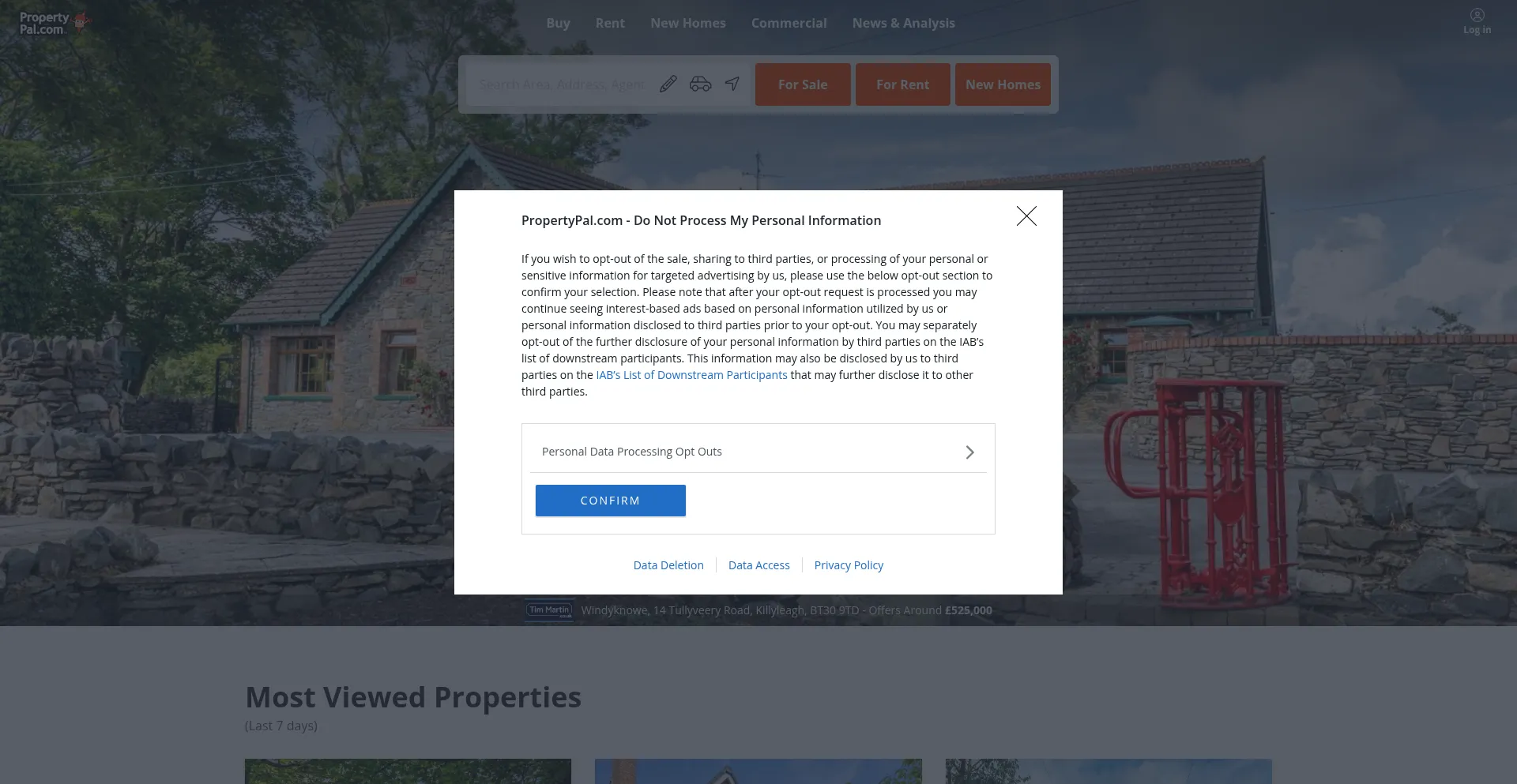 Website screenshot of Propertypal.com