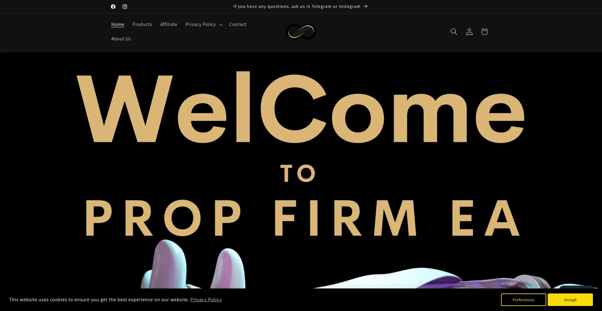 Website screenshot of Propfirm-ea.com