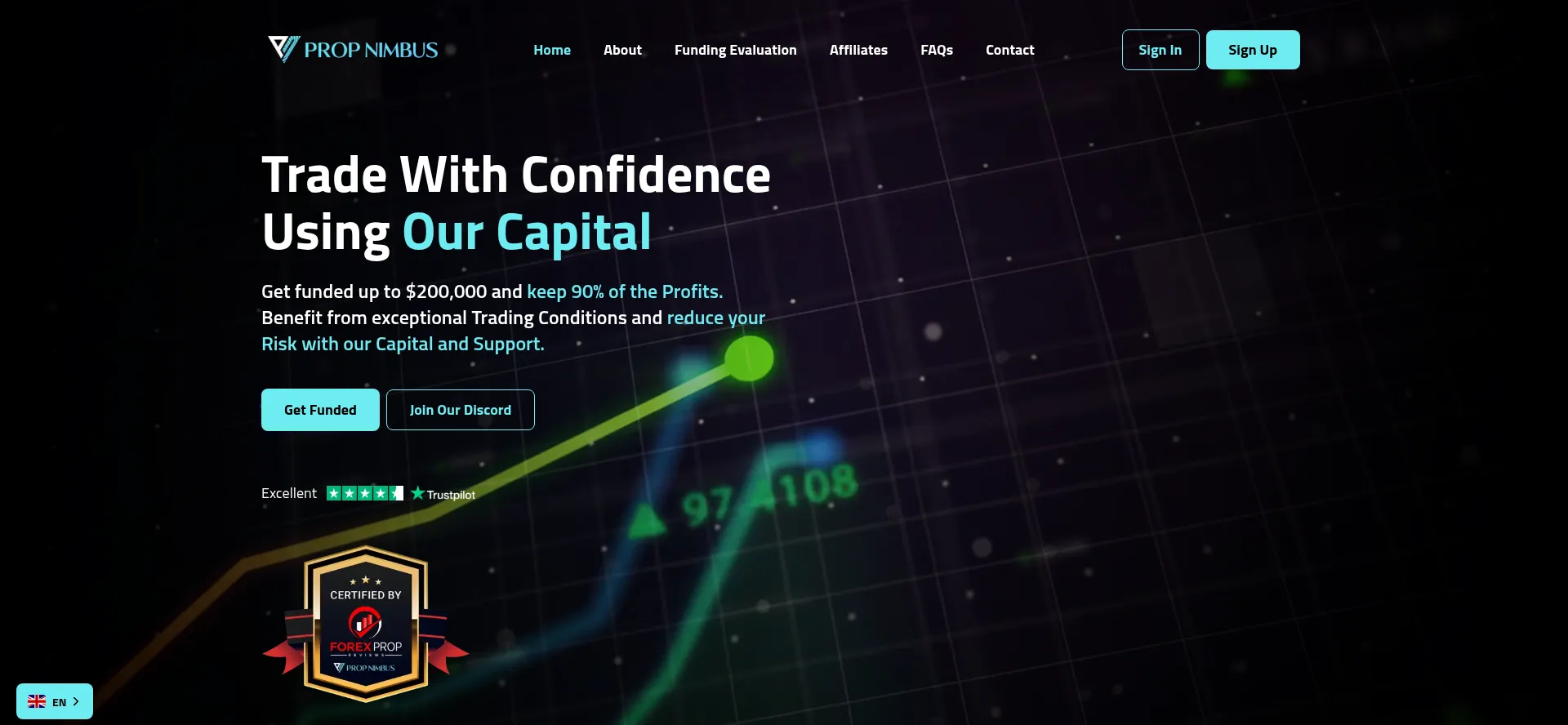 Website screenshot of Propnimbus.com