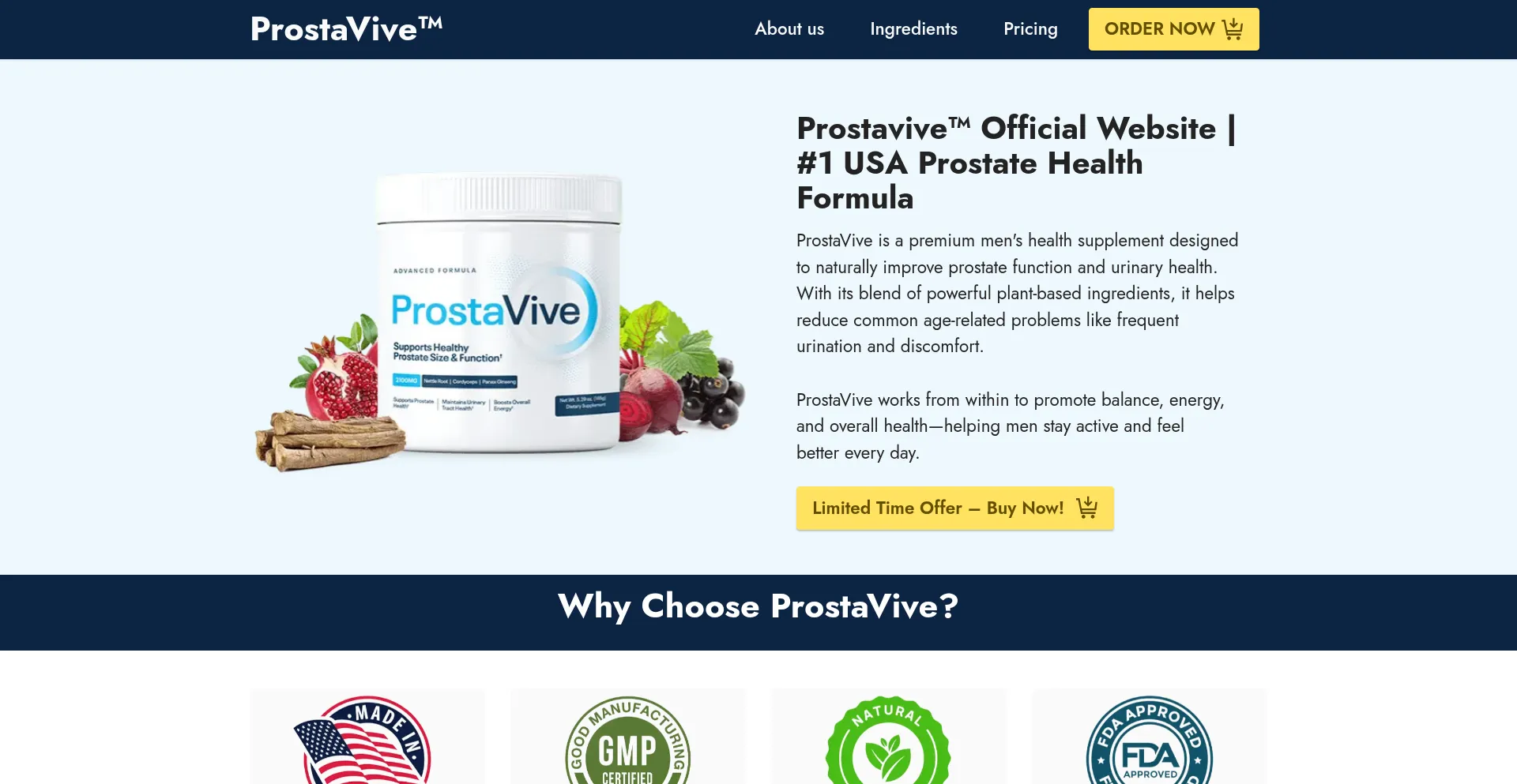 Website screenshot of Proshtavive.com