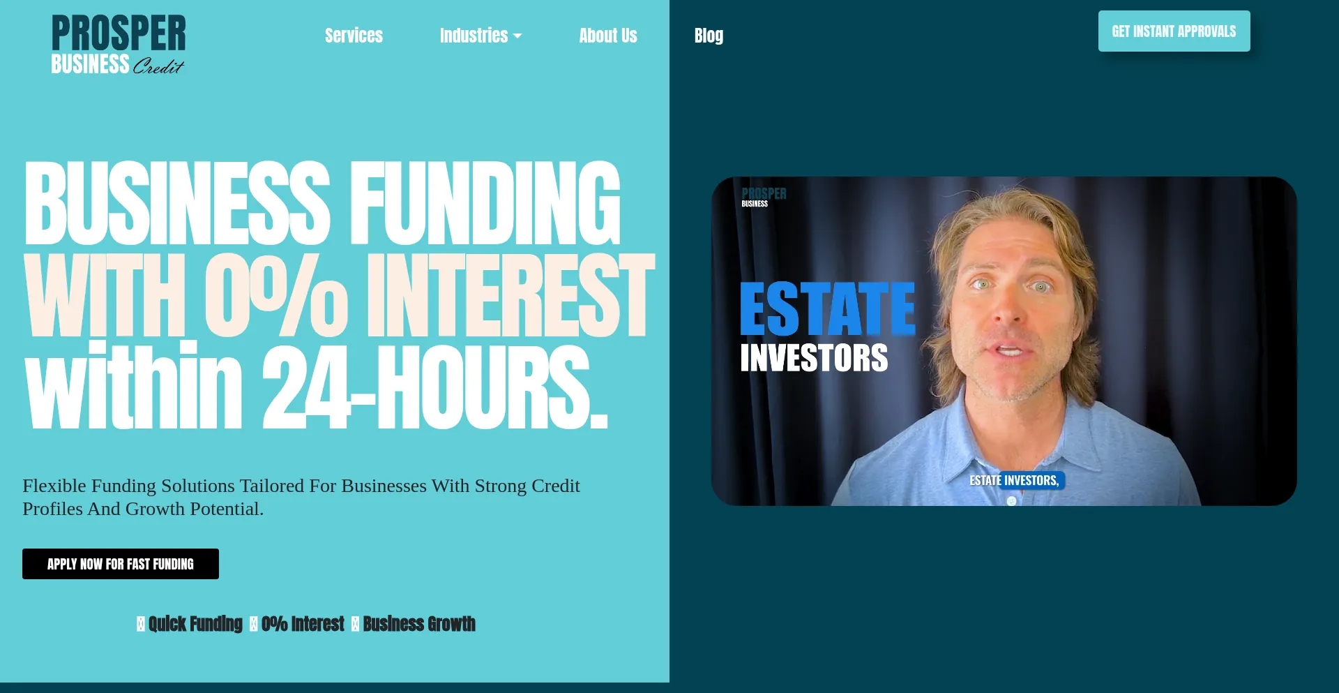 Website screenshot of Prosperbusinesscredit.com