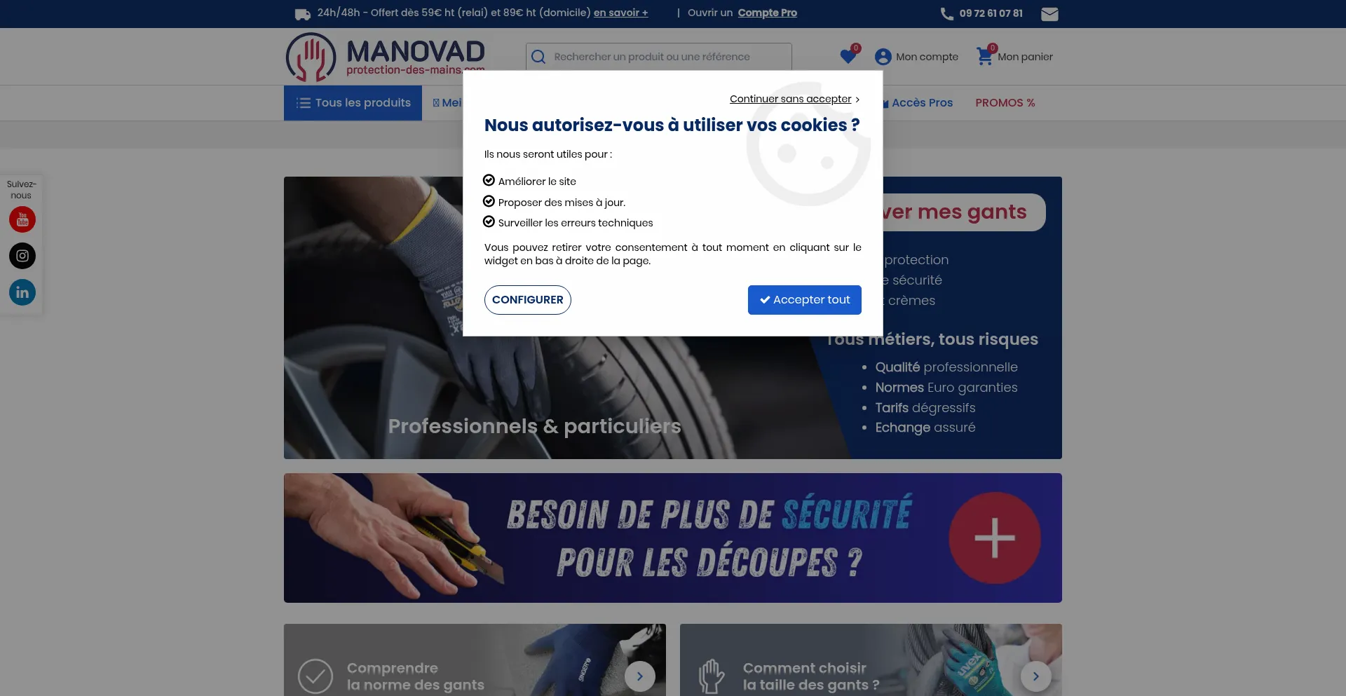 Protection-des-mains.com Screenshot