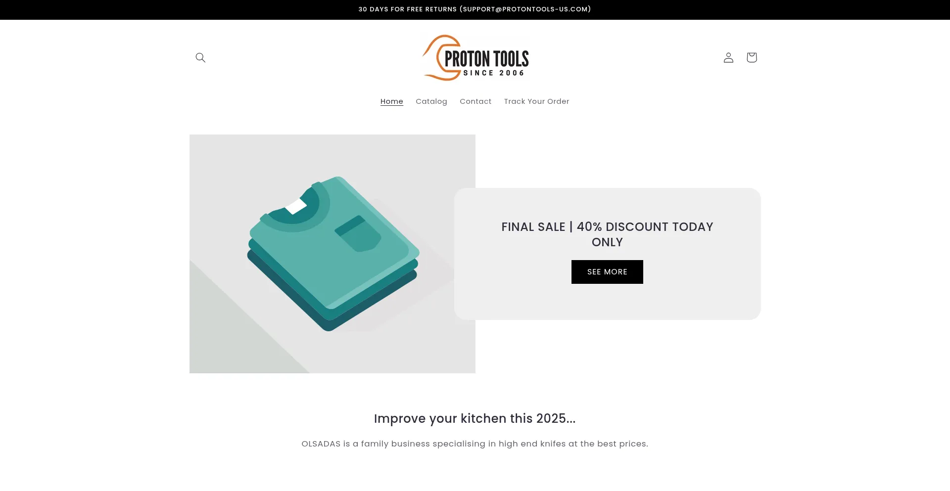 Website screenshot of Protontools-us.com
