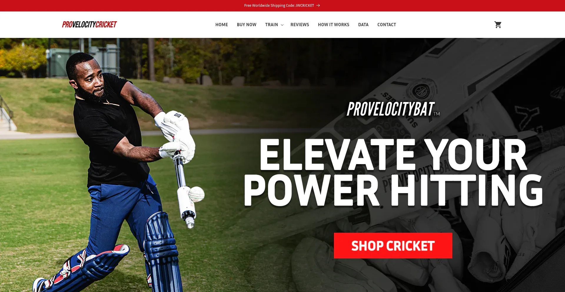 Website screenshot of Provelocitycricket.com