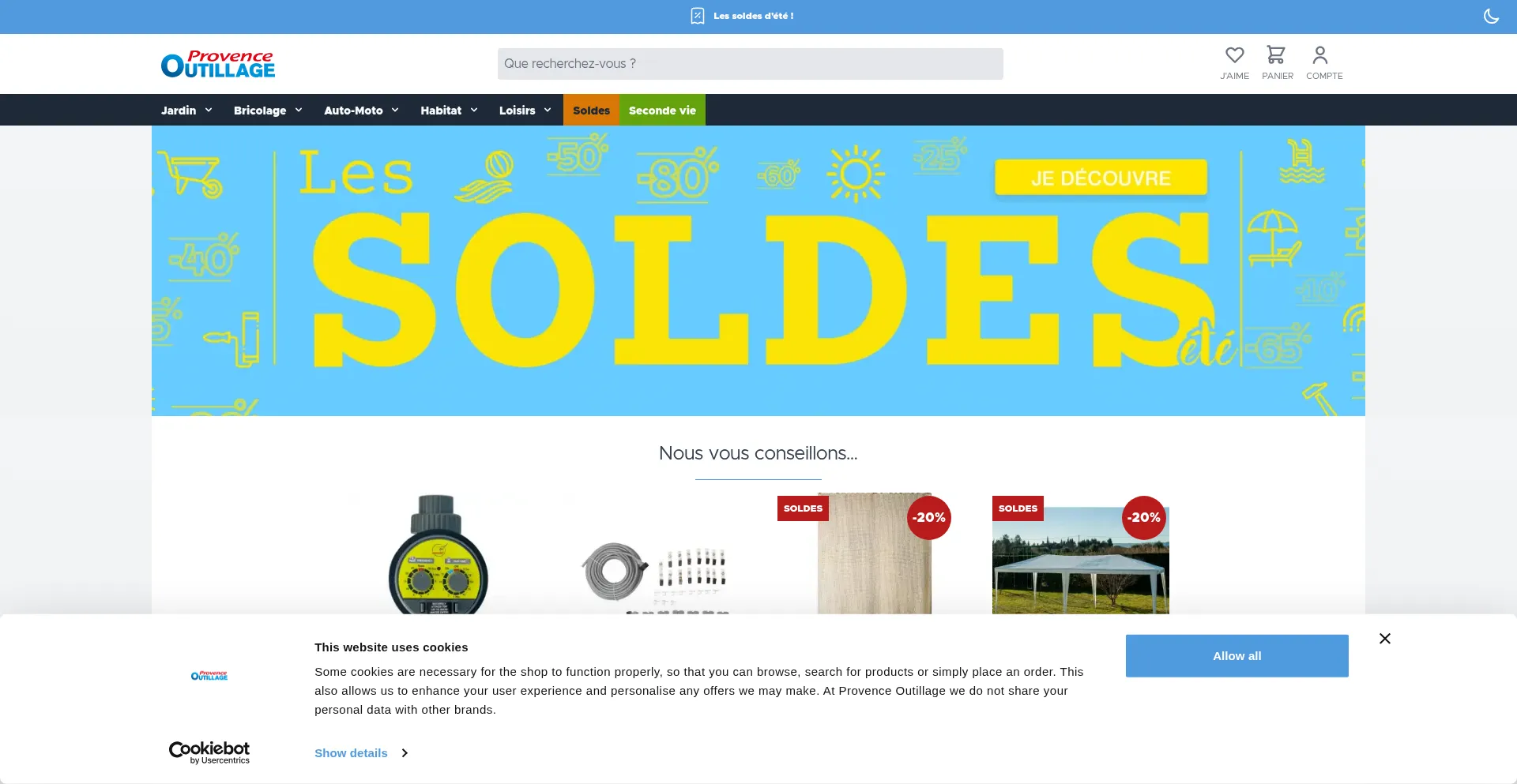 Website screenshot of Provence-outillage.fr