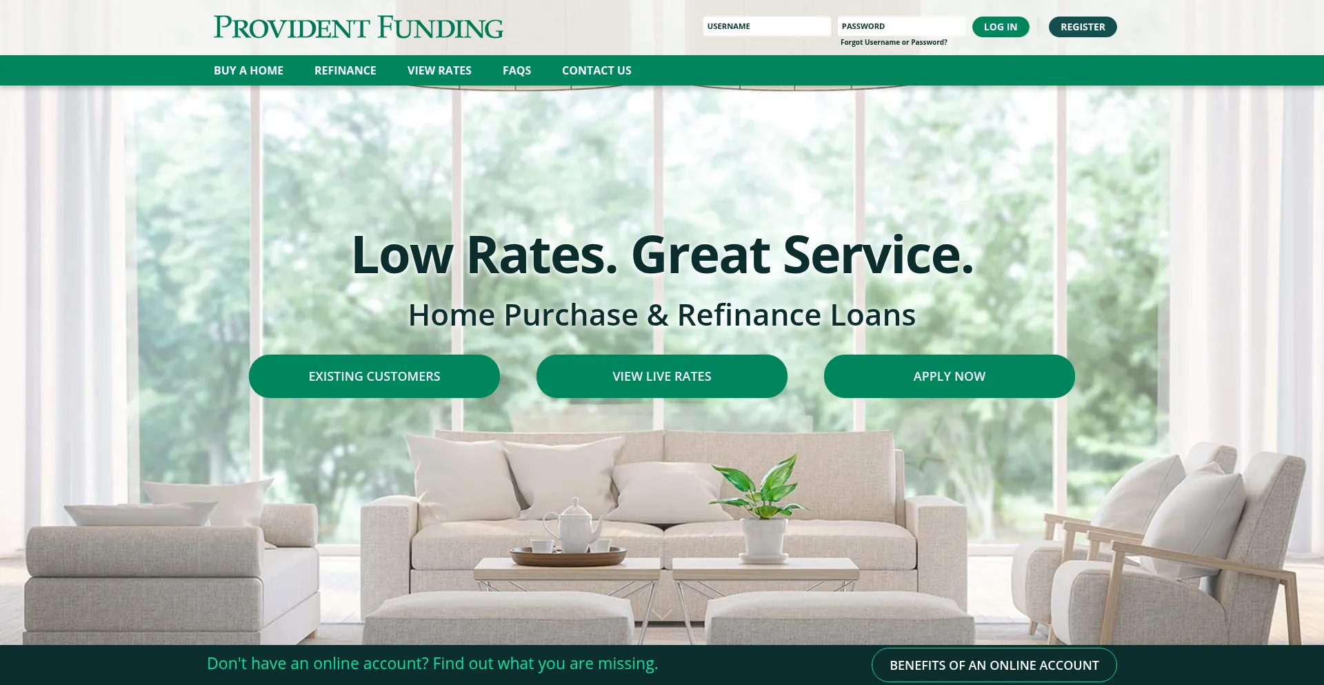 Provident.com Screenshot