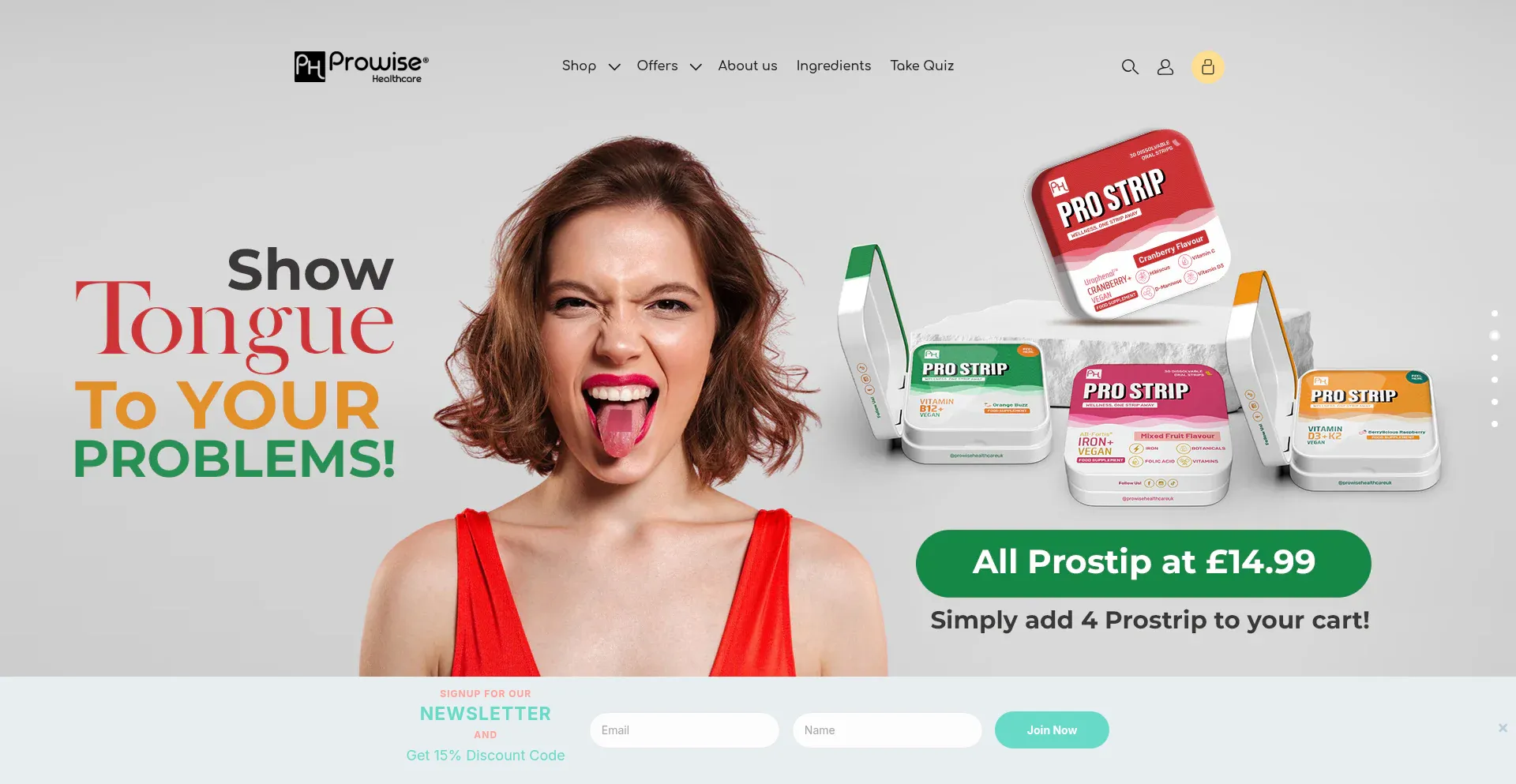 Website screenshot of Prowisehealthcare.com
