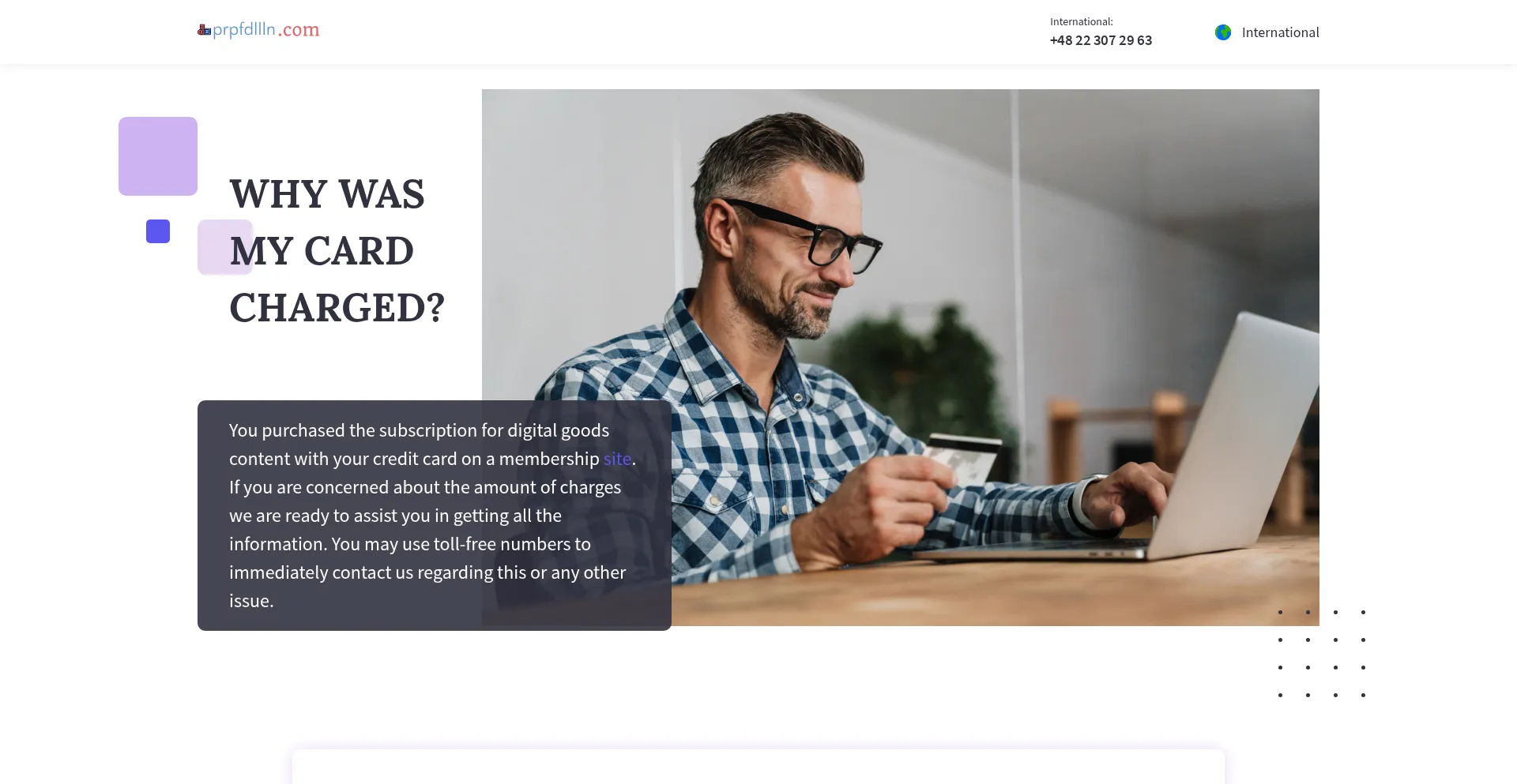 Website screenshot of Prpfdllln.com