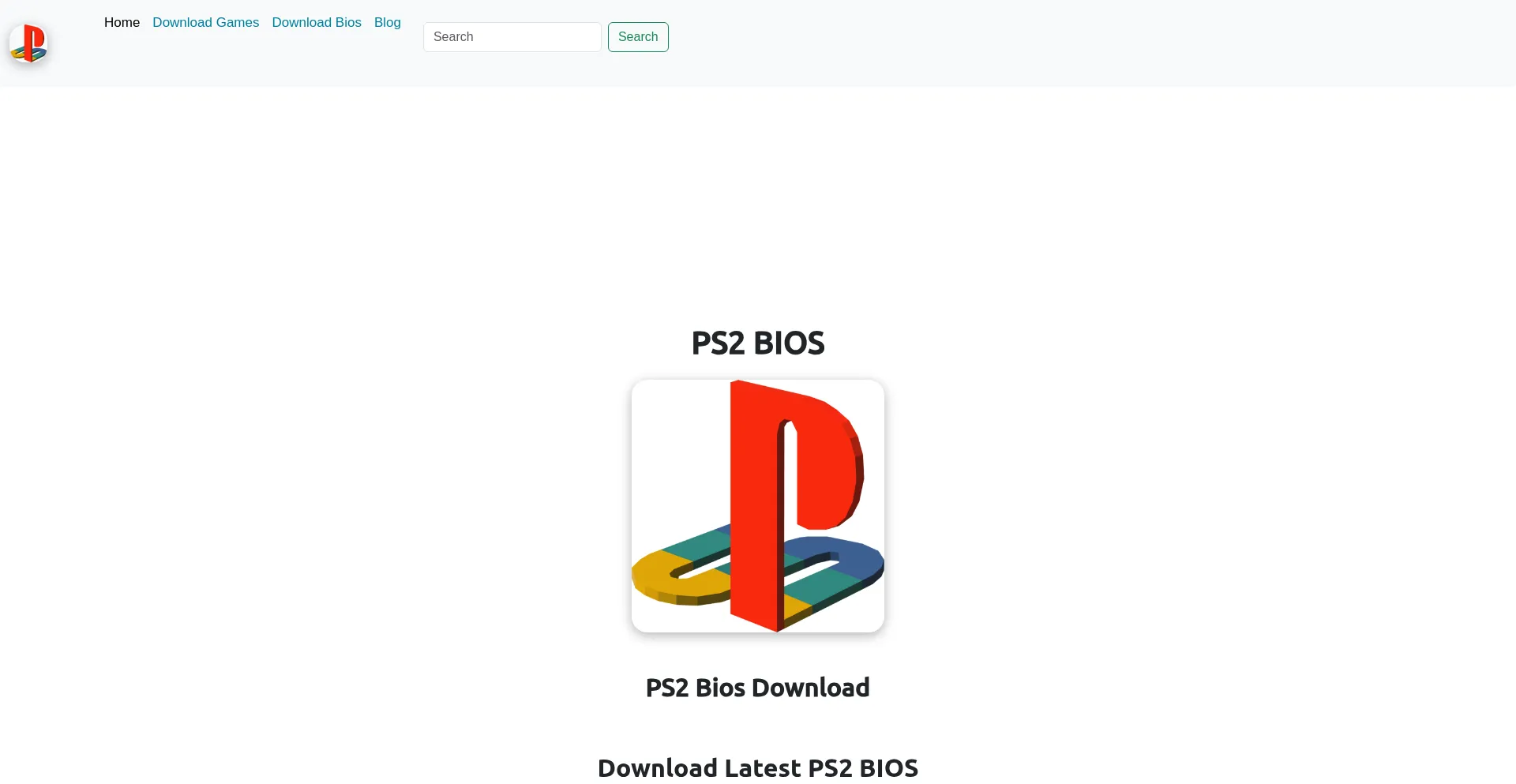 Website screenshot of Ps2bios.gitlab.io